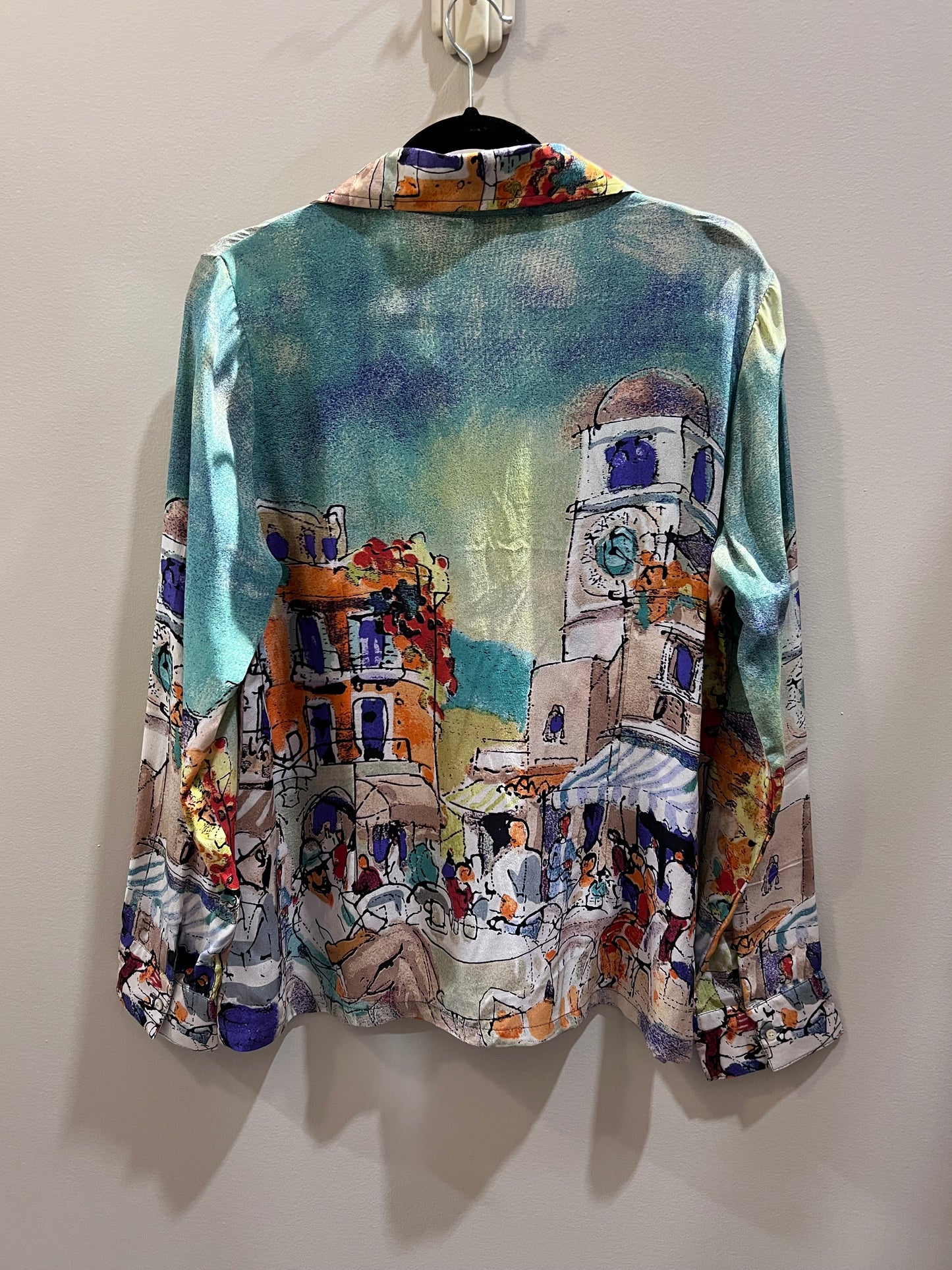 Michael Leu Bedazzled Street Scene Blouse