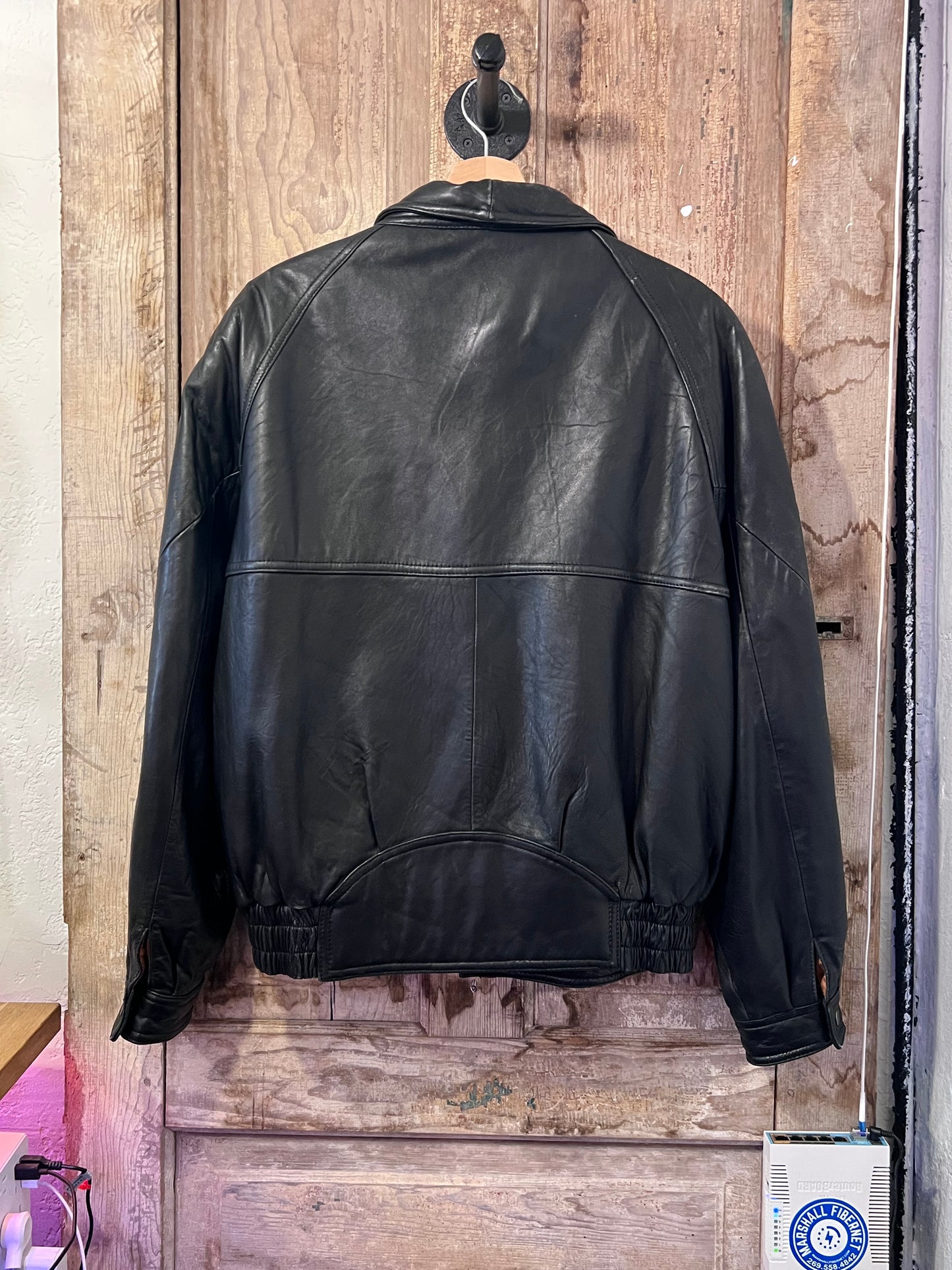 VTG IOU Black Leather Jacket