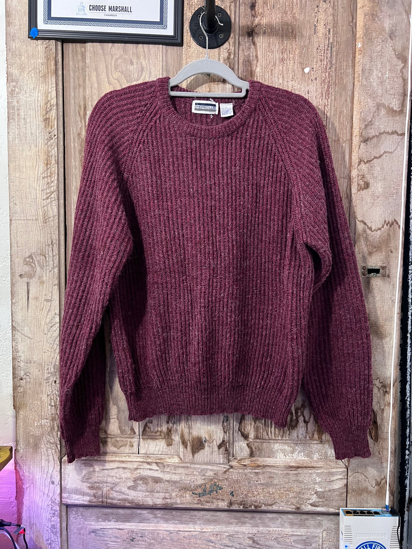 VTG Shore Club Dusty Maroon Knit Sweater CNV