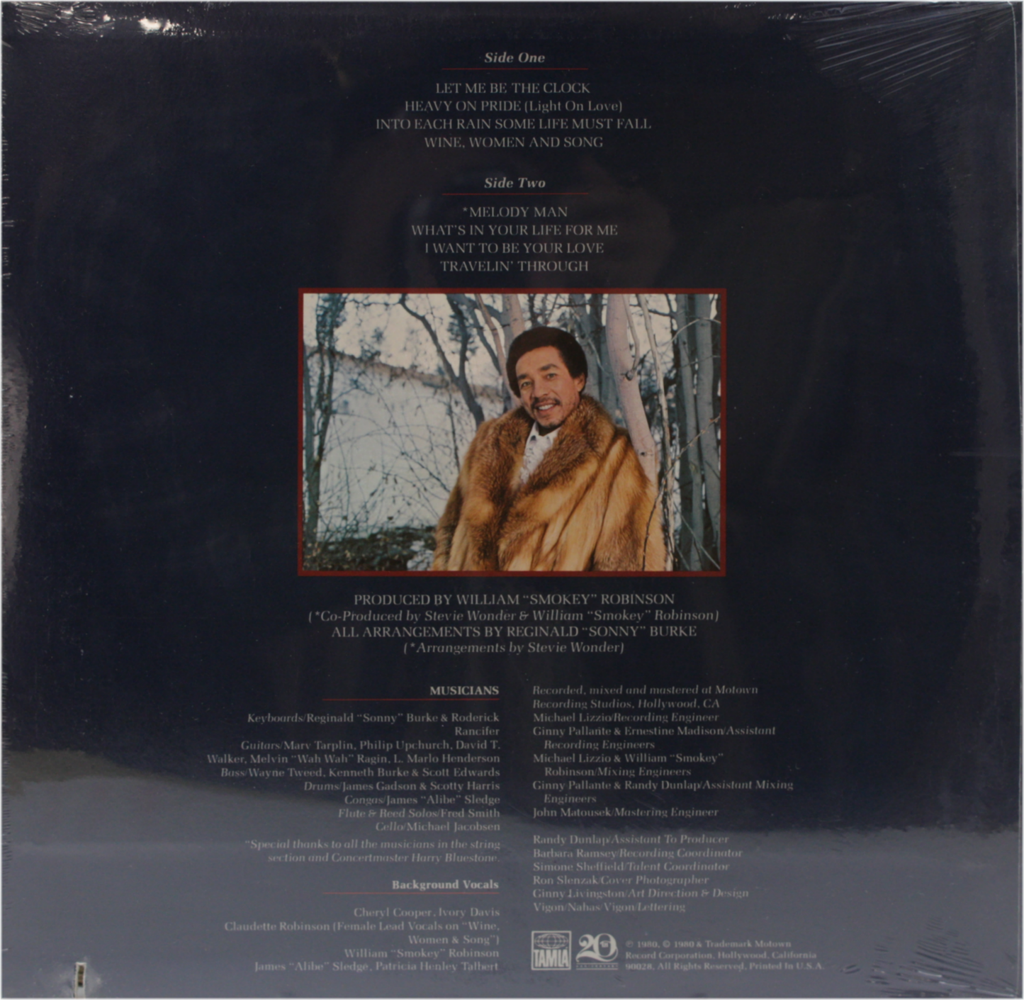 12" Vinyl LP Record - Smokey Robinson Warm Thoughts Pop Rock