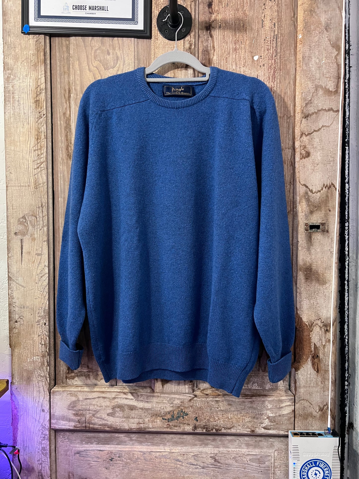 VTG Pringle Dusty Blue Knit Sweater CNV