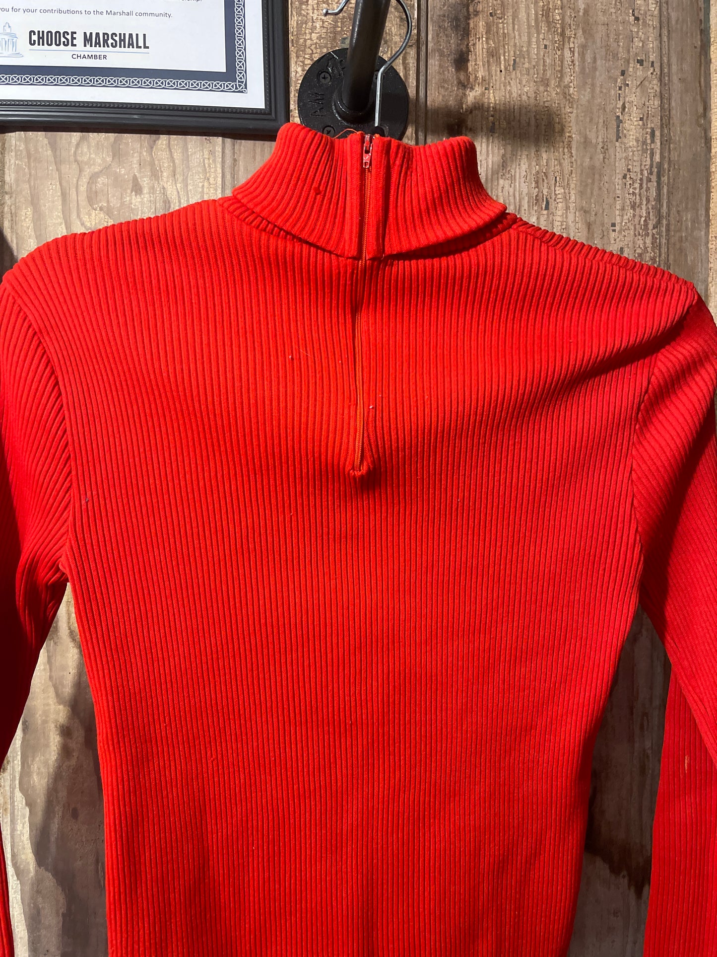 70’s "Rorange" Ribbed Zip-Up Turtleneck
