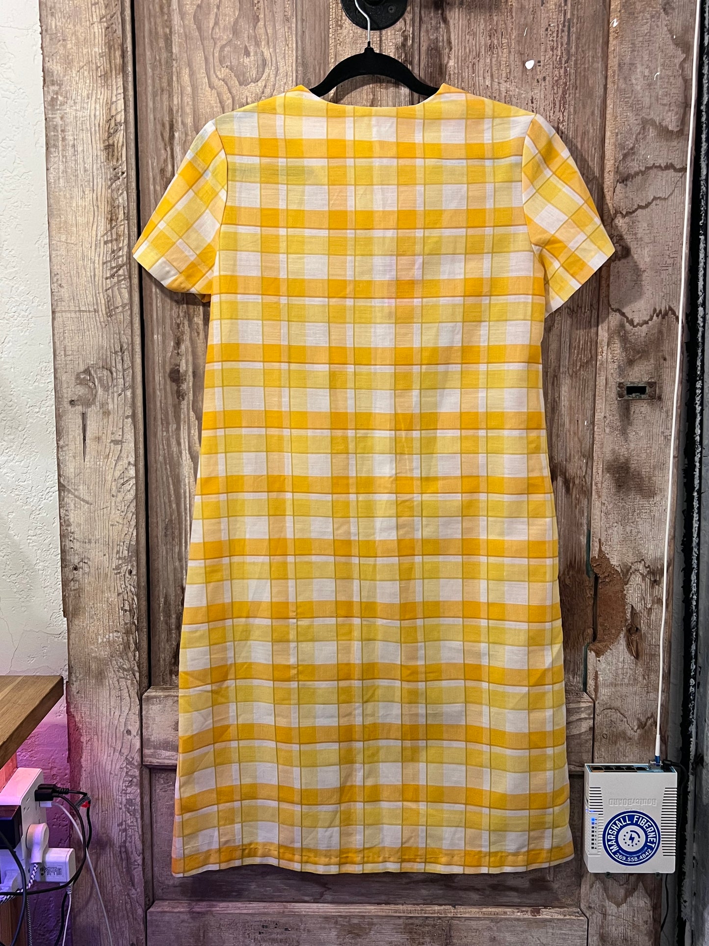 Handmade VTG Yellow Plaid Dress