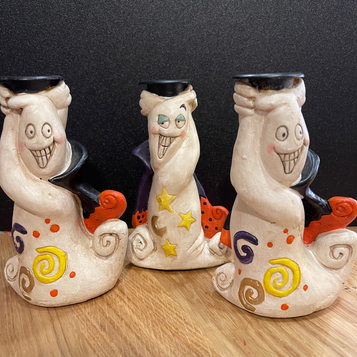90s Ghost Candle Holder Set 