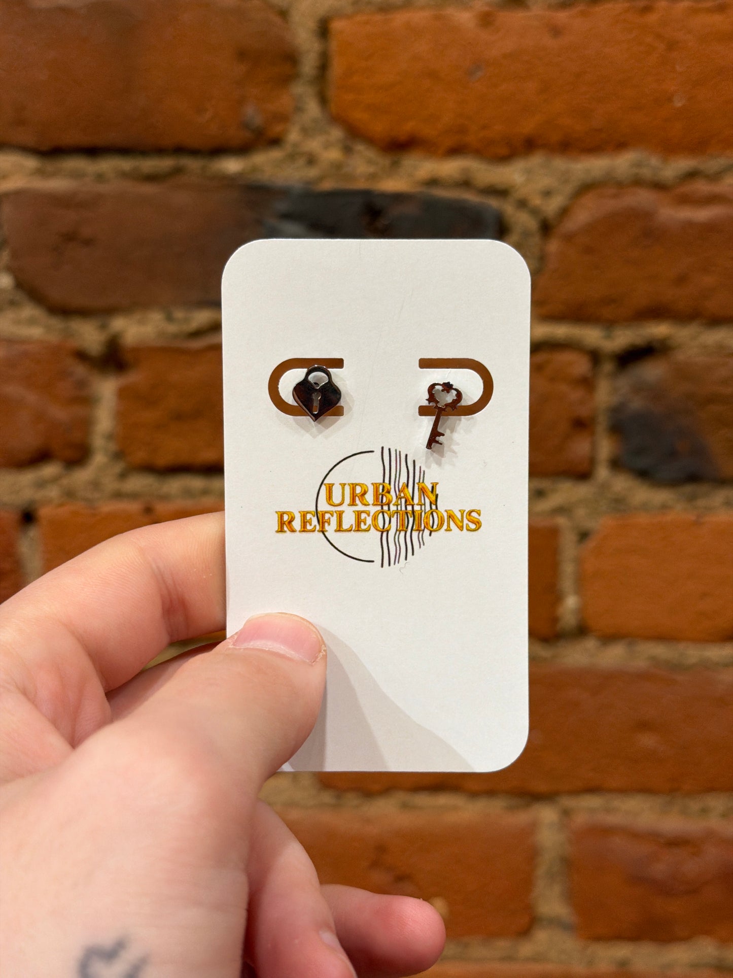 Lock & Key Stud Earrings