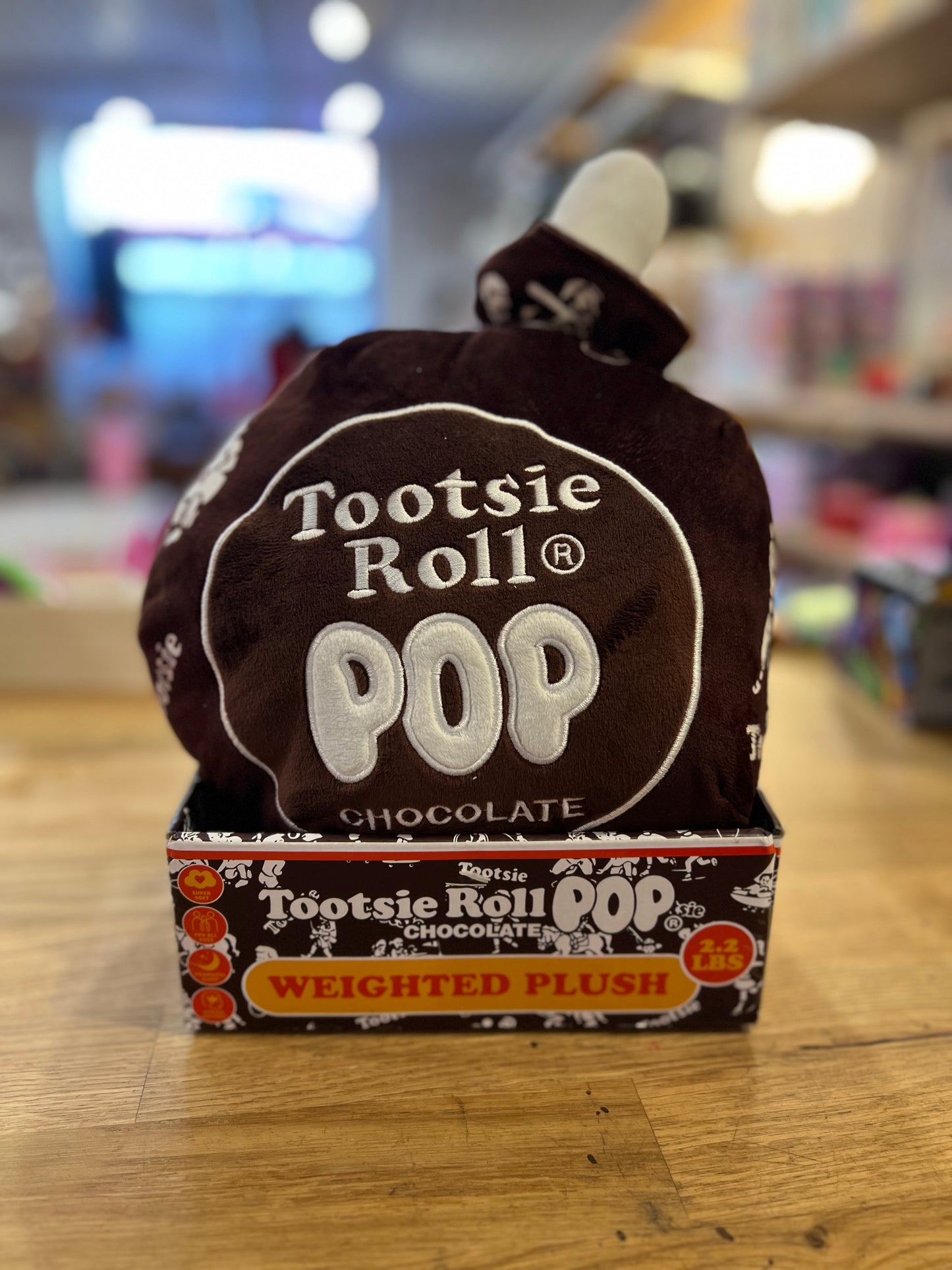 Brown Tootsie Pop Weighted Plush Pillow