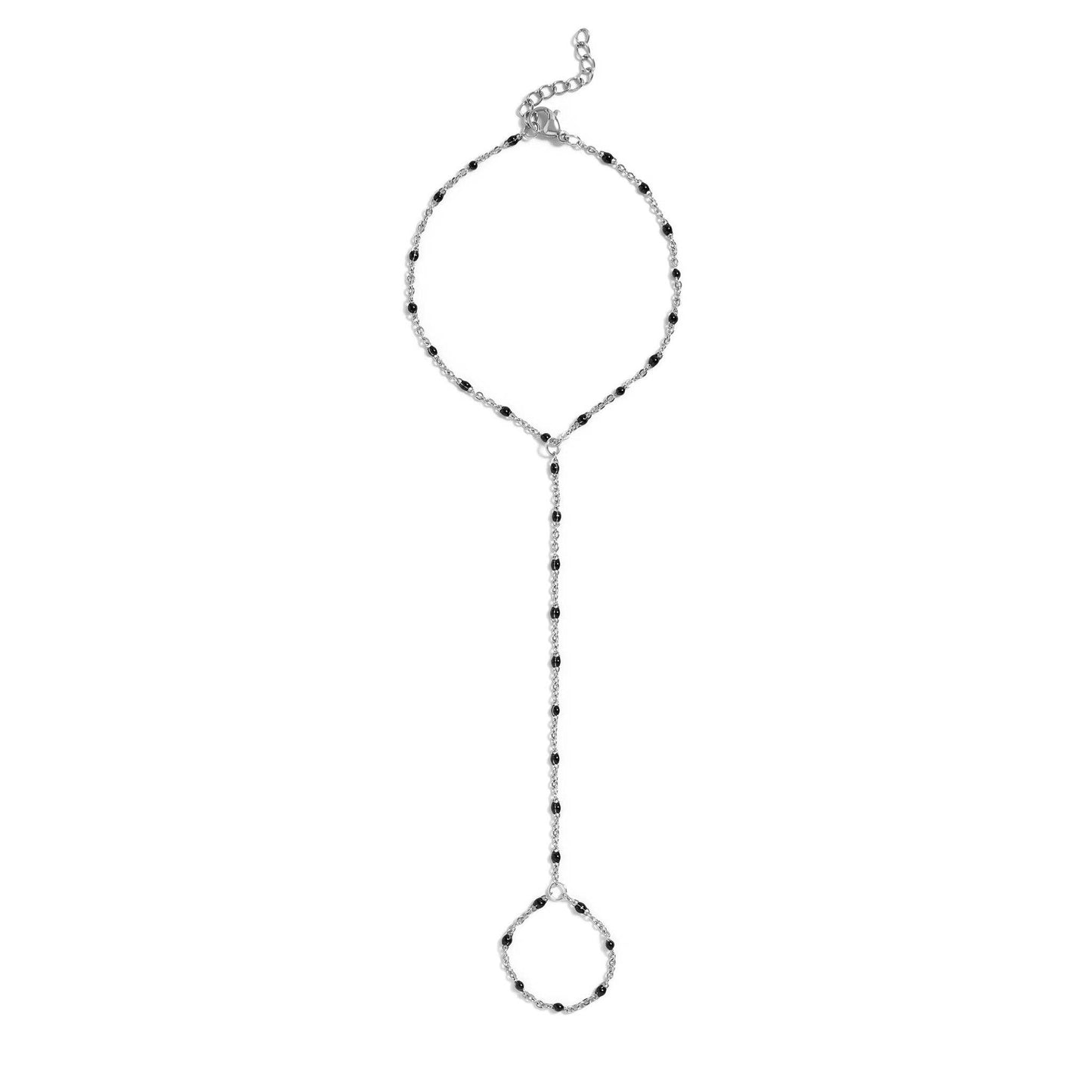 Black Beaded Hand Chain