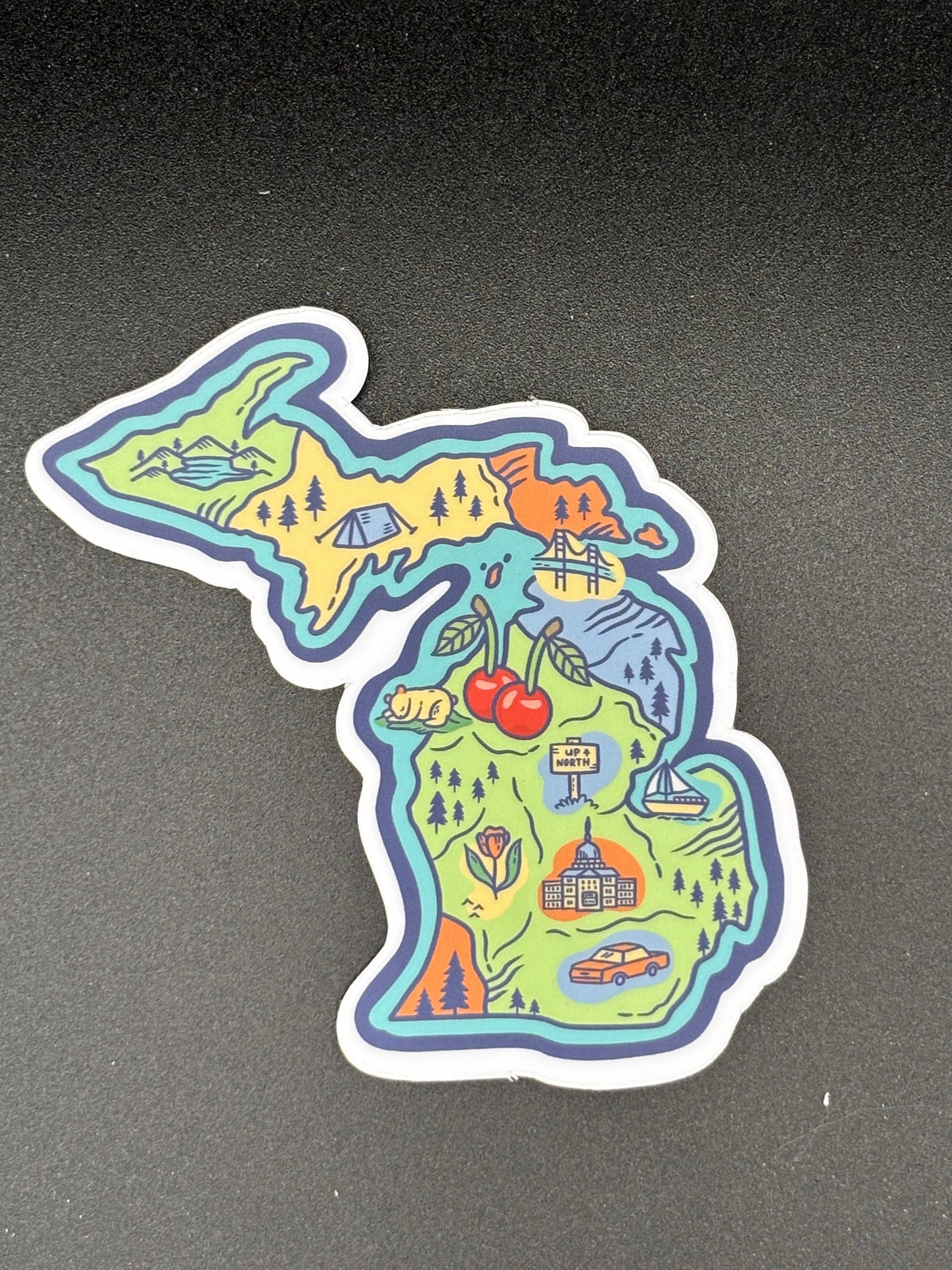 Michigan Adventure Map Sticker – 3" x 3"