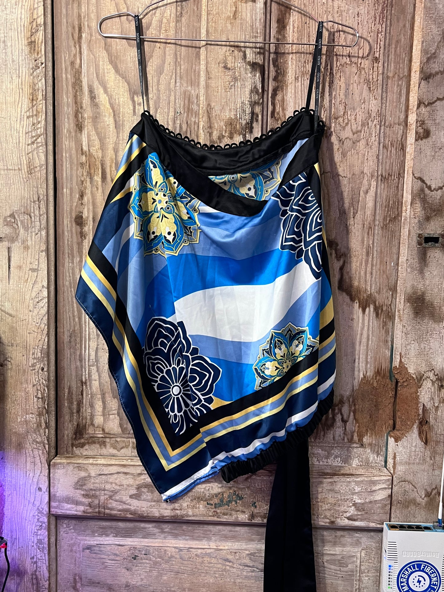 XOXO Silky Scarf Tie Top