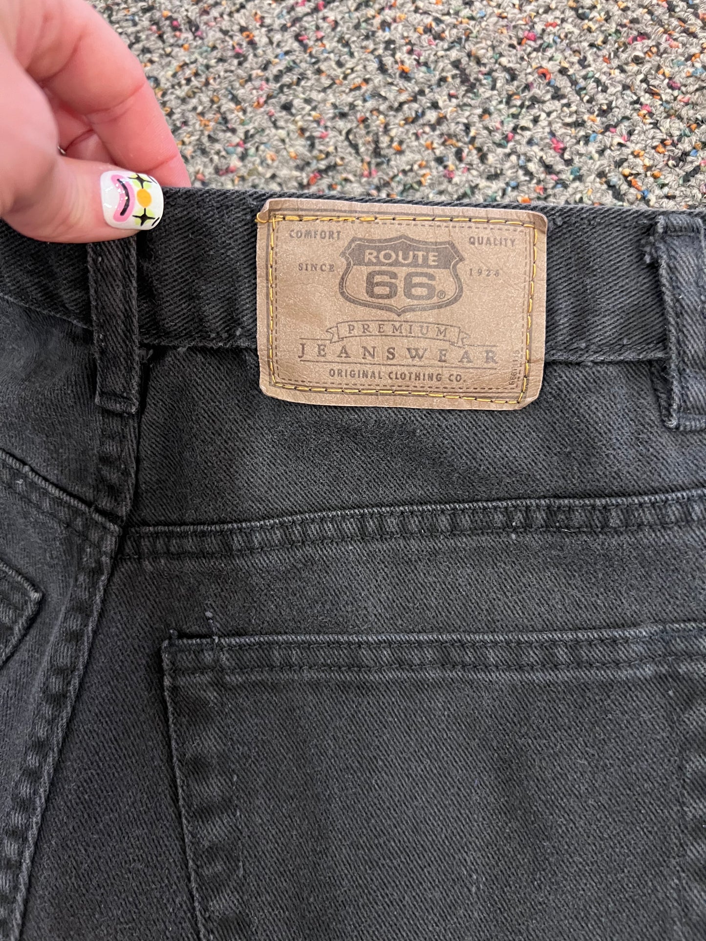 90's BLK Route 66 Shorts