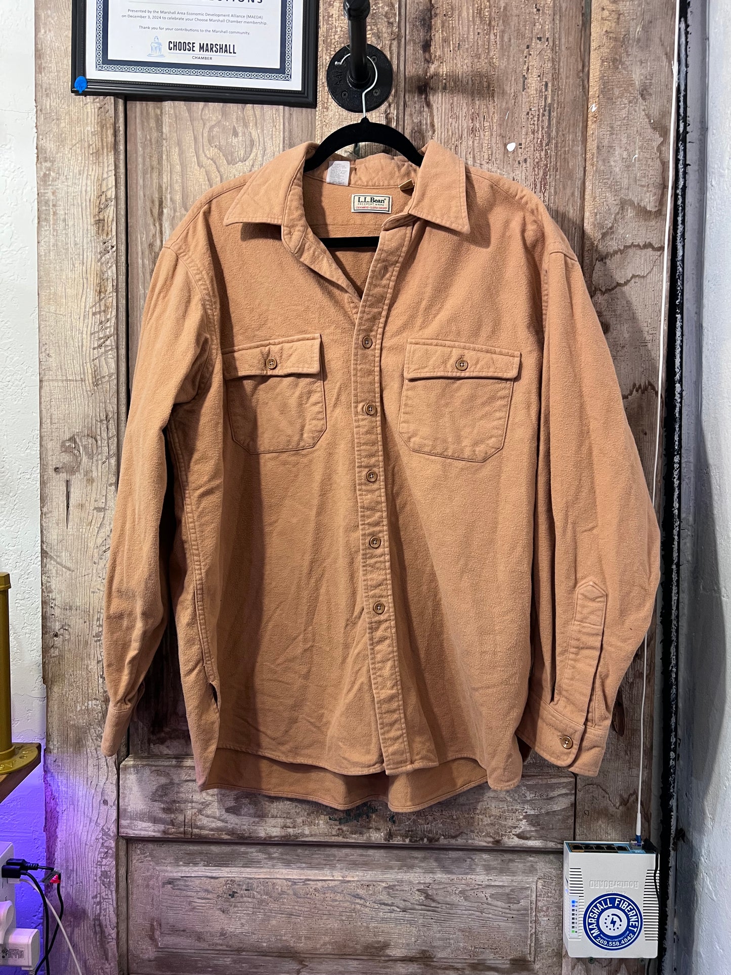LL Bean Soft Tan Button Up CNV