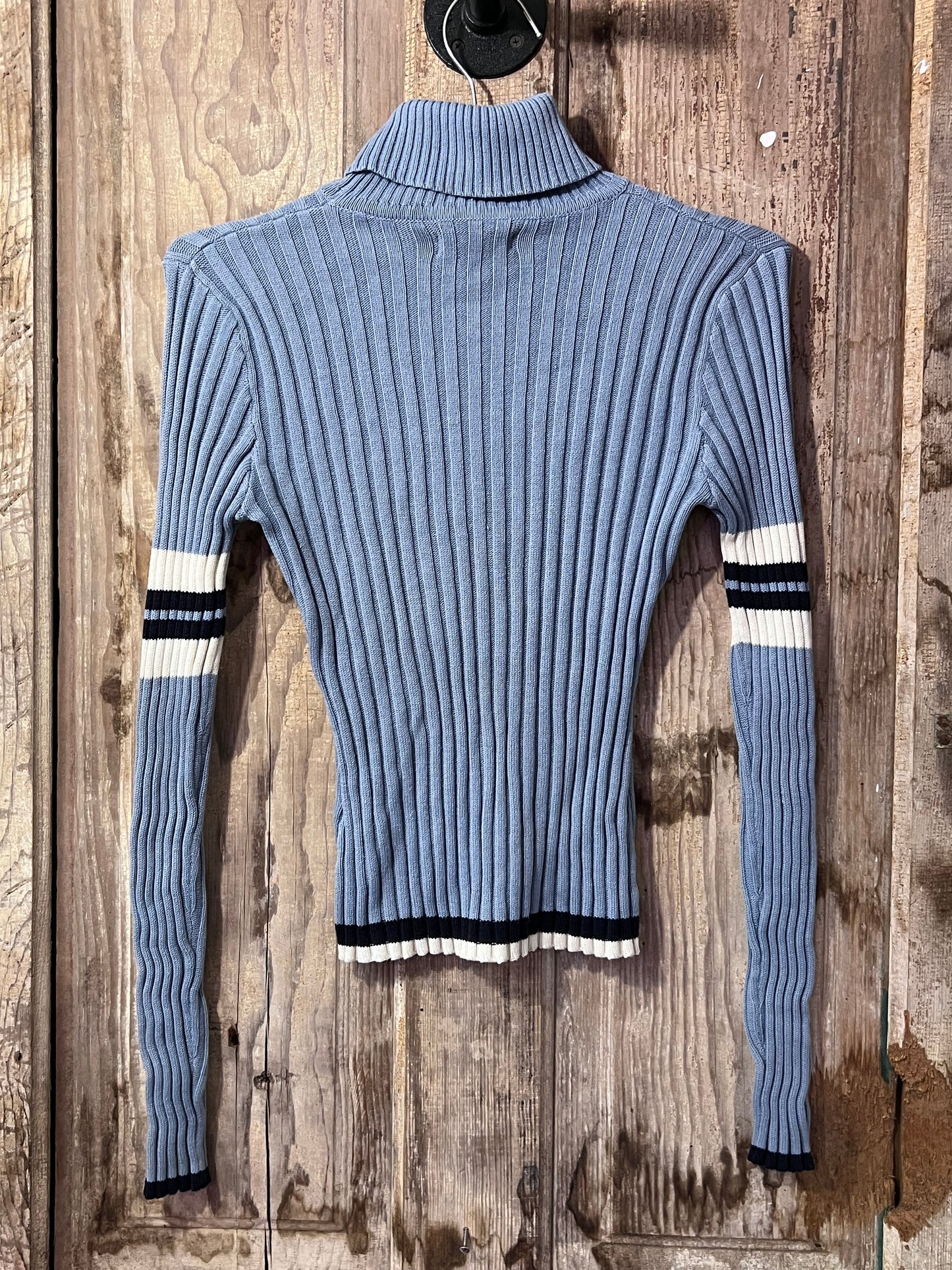 VTG Union Bay Y2K Blue Striped Turtleneck