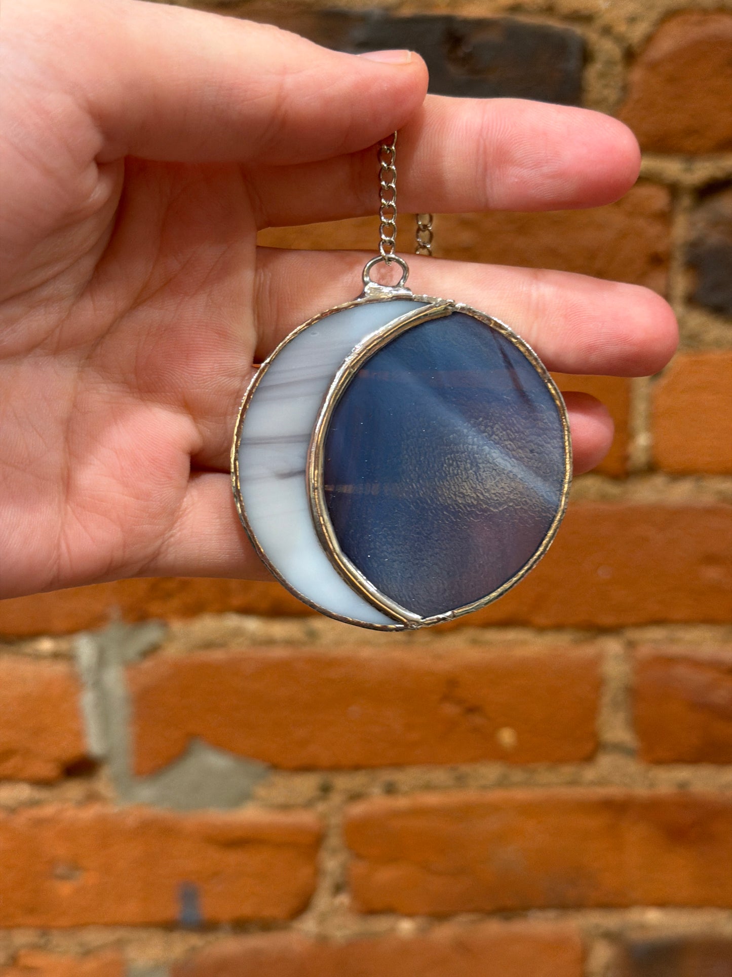 Mini blue moon stained glass
