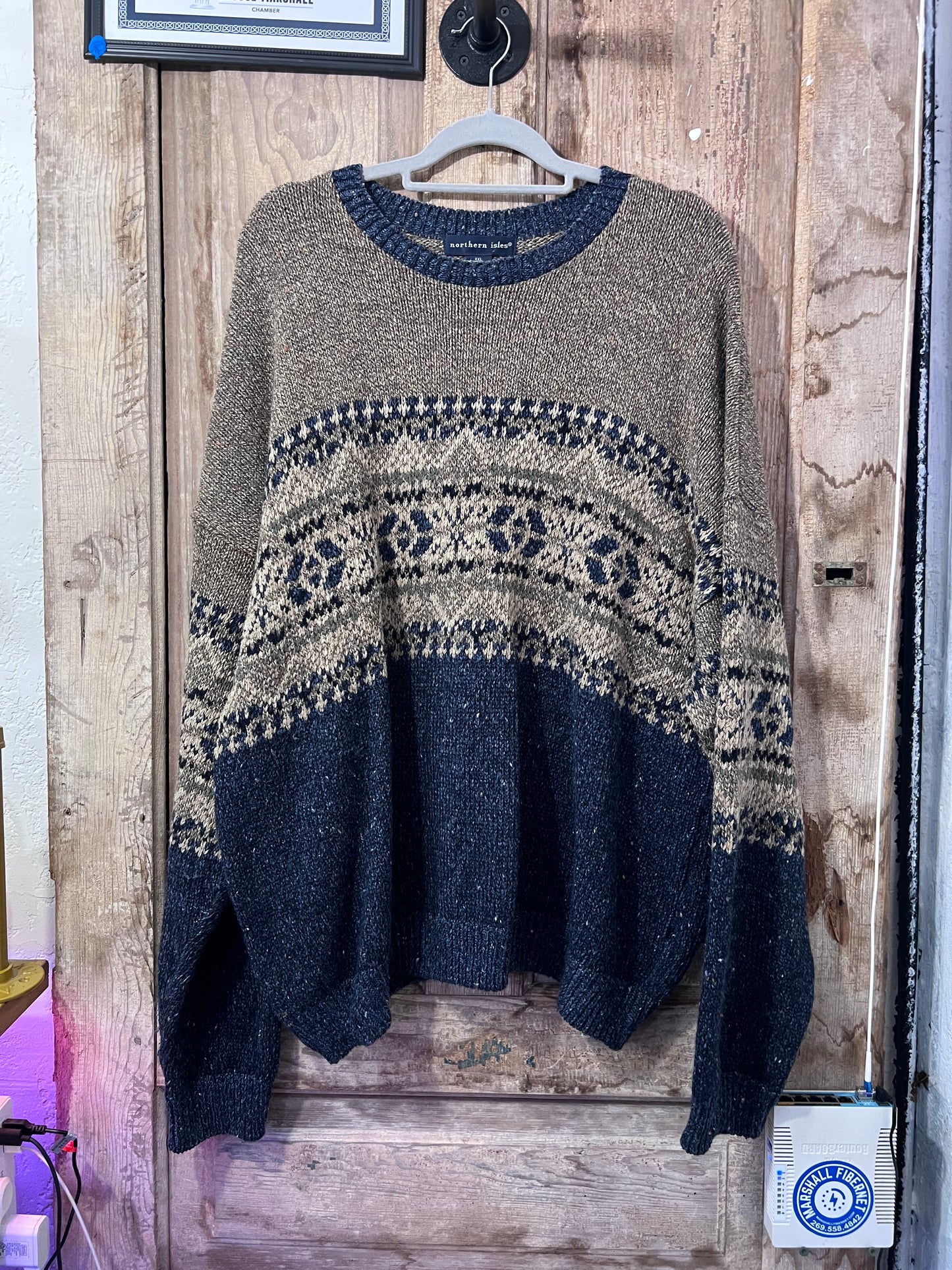 VTG Northern Isles Blue/Grey Knit Sweater CNV