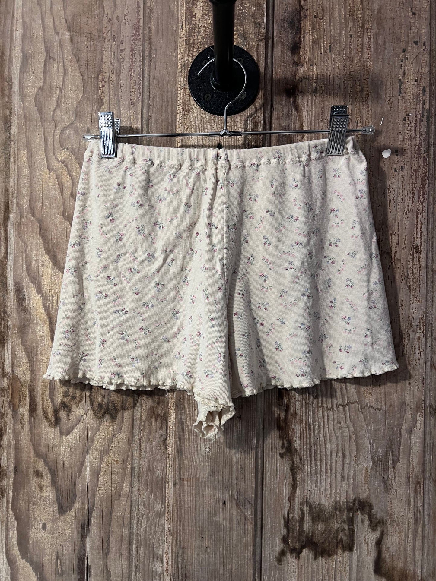 Y2K White + Pink Flowers Cropped Tank Top & Shorts 2 Piece Sleep Set