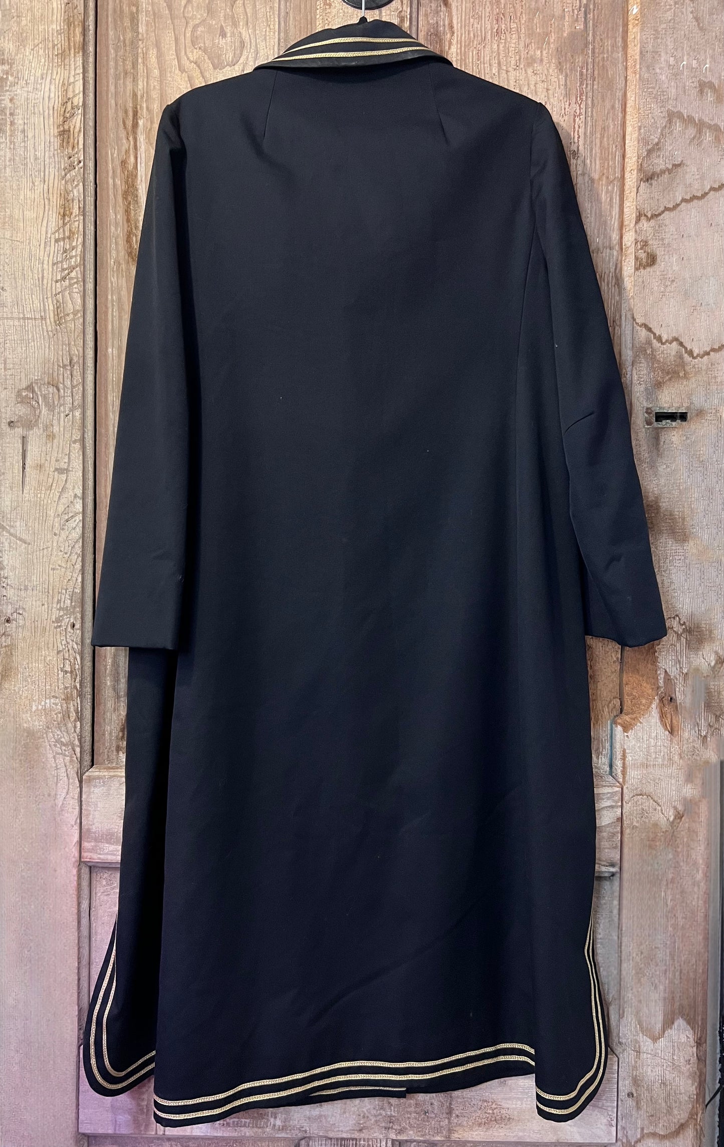 70's Black & Gold Button Front Coat