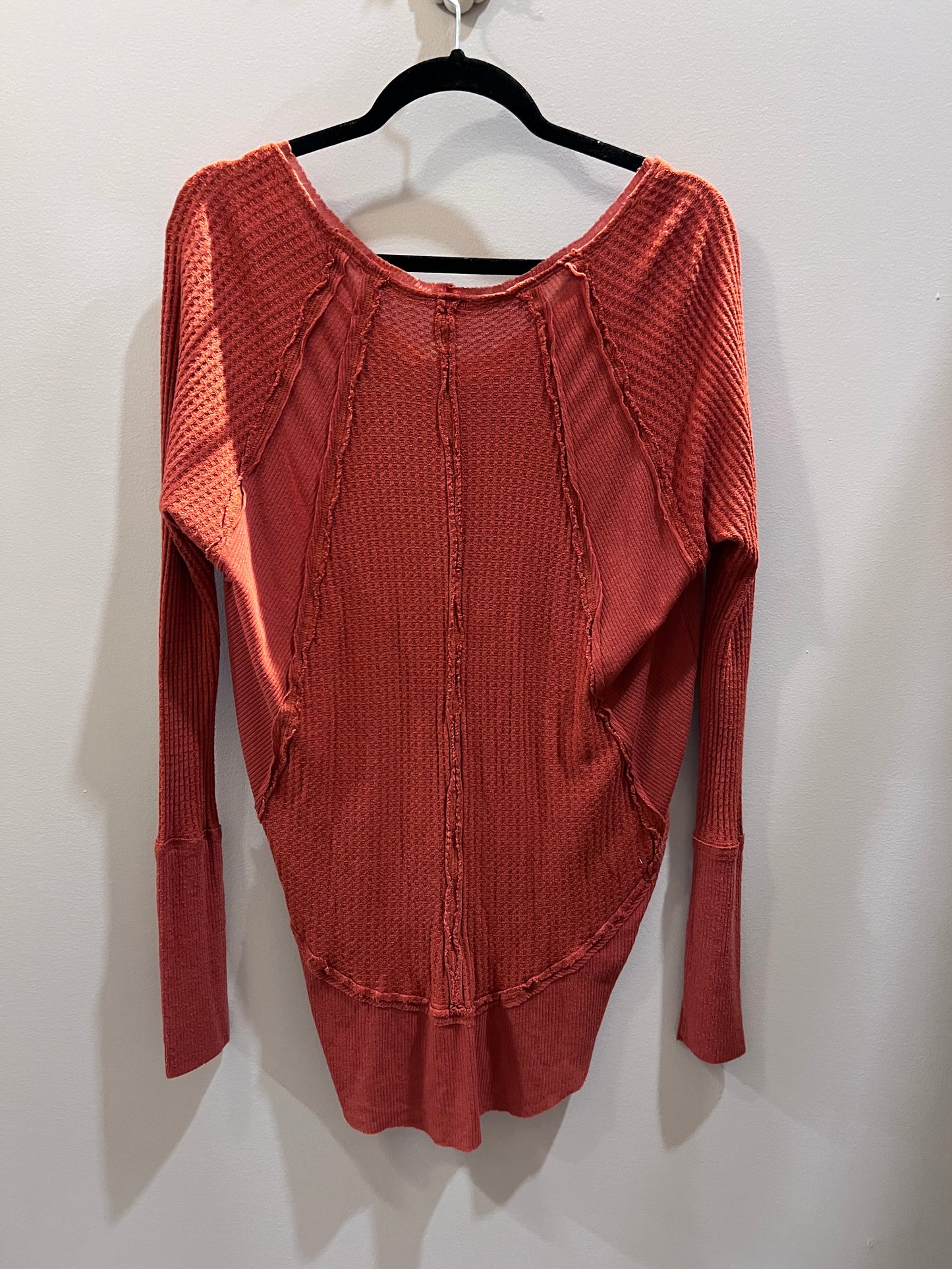 We the Free Dark Orange Thermal Long Sleeve Top