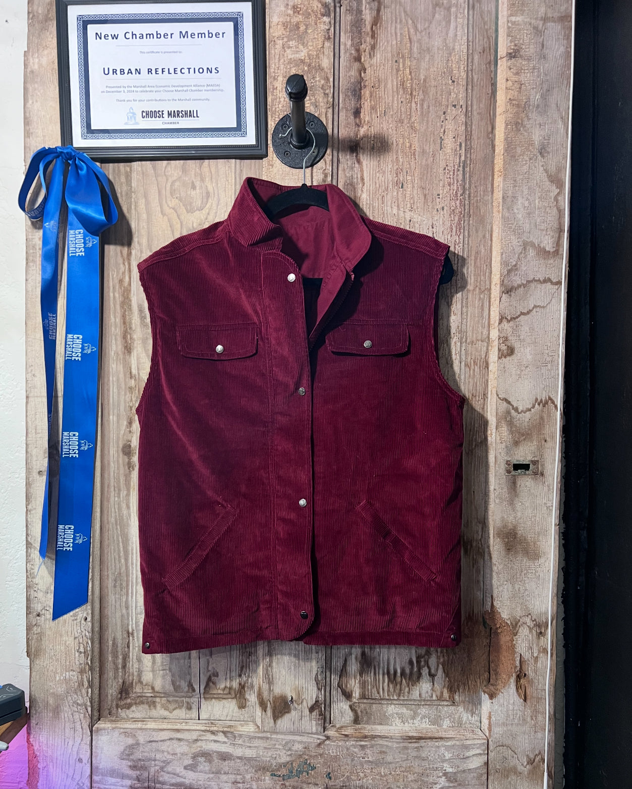Corduroy burgundy vest