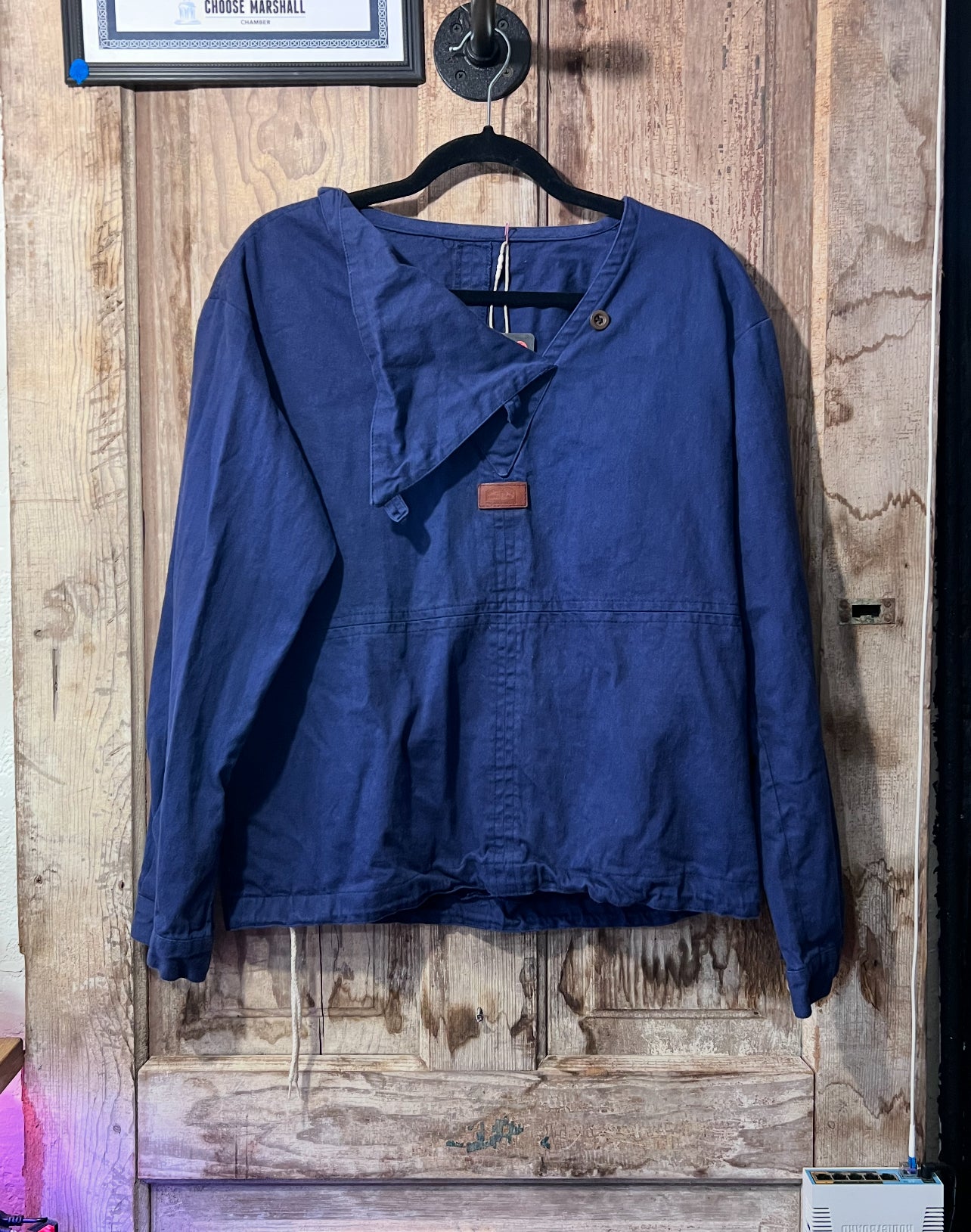 Blue pullover jacket