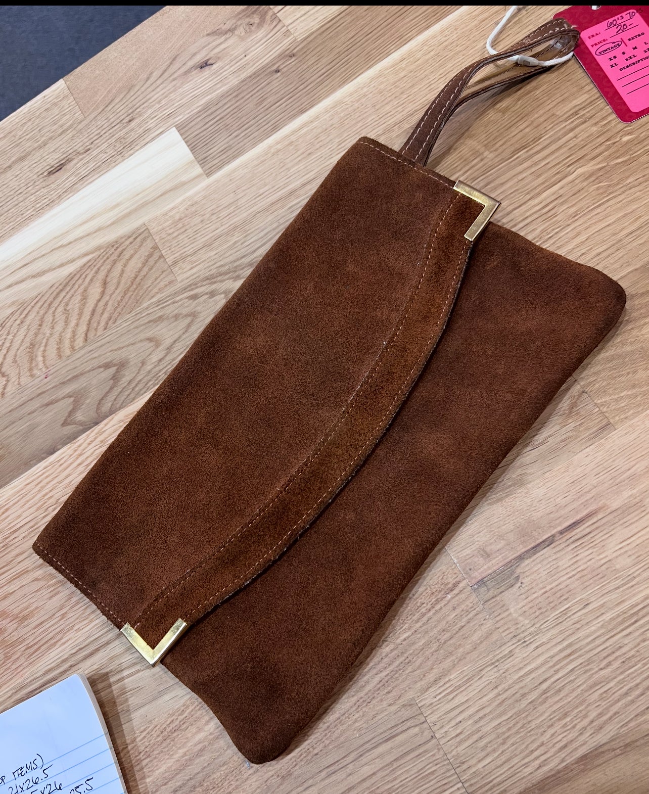 Suede vintage clutch