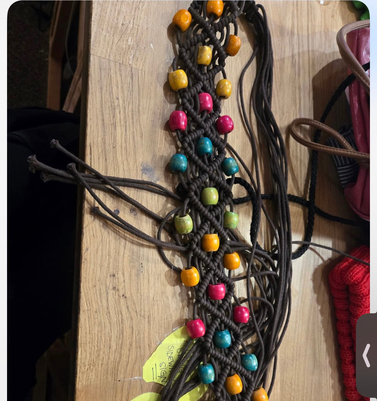 Y2K wood bead belt