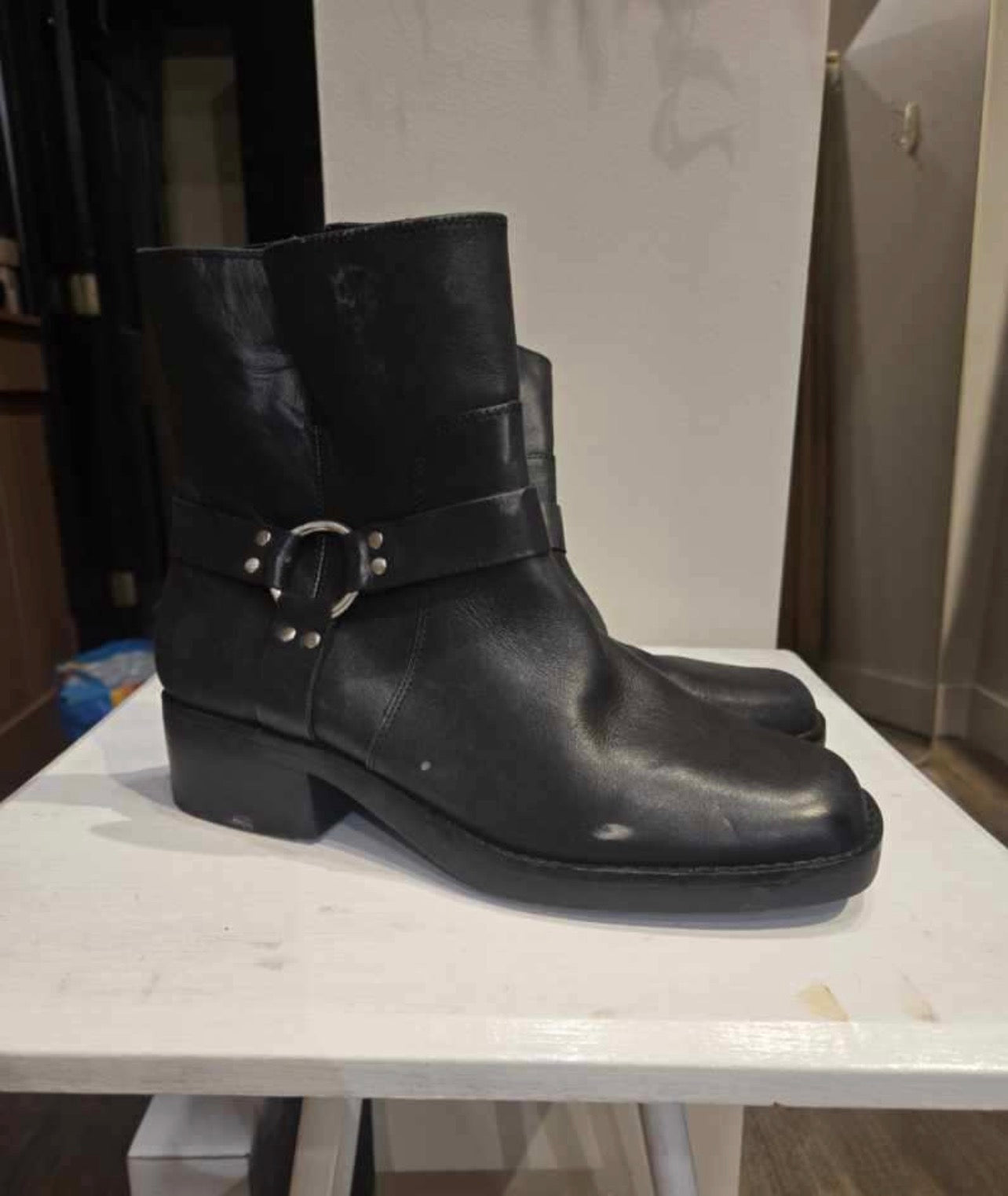 Sole society, black buckle boots