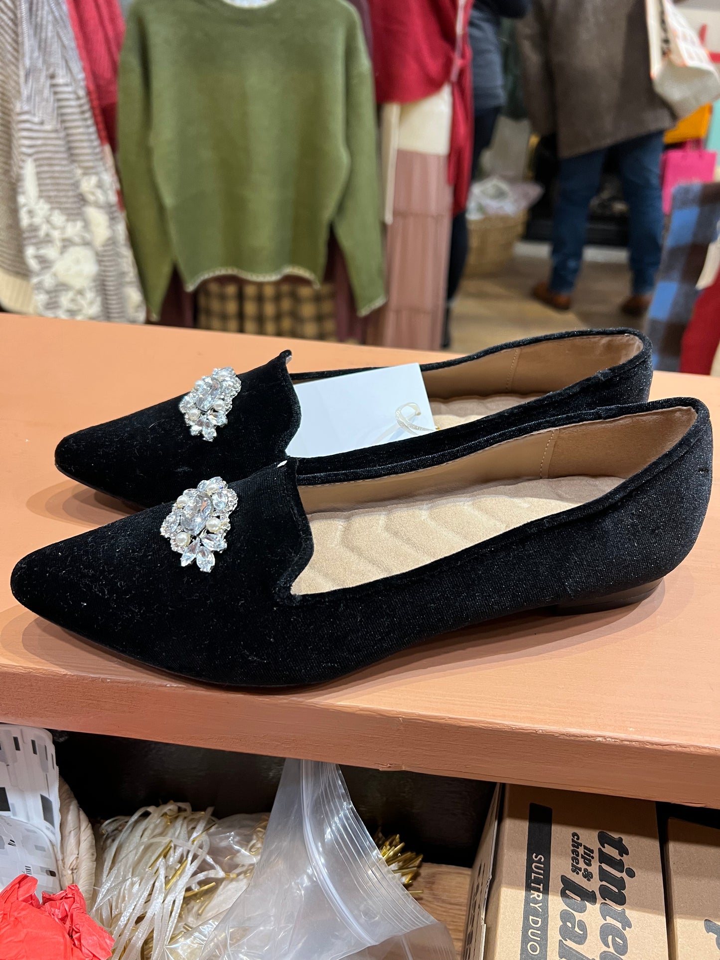 Rhinestone flat holiday