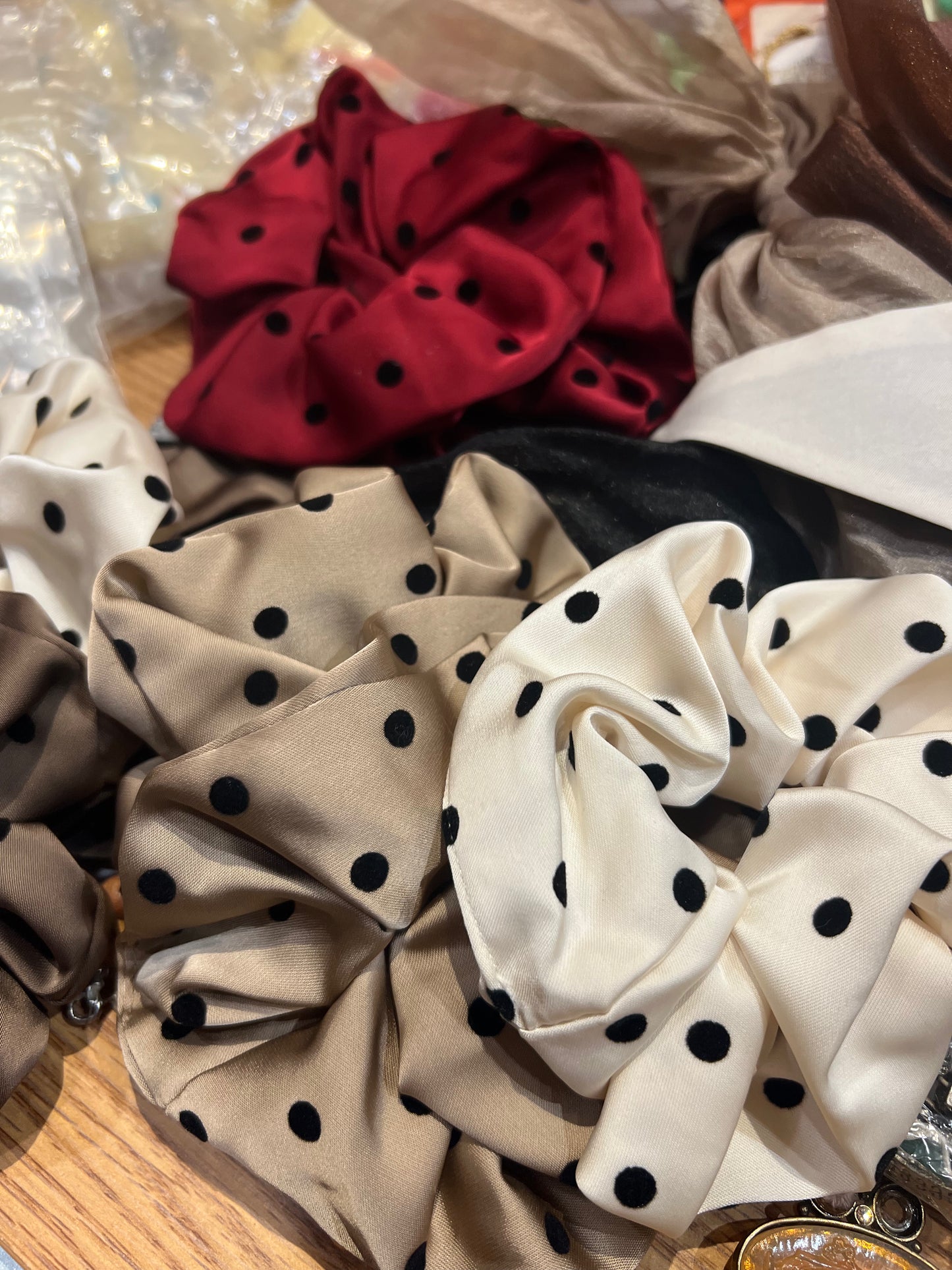 Polka dot scrunchies