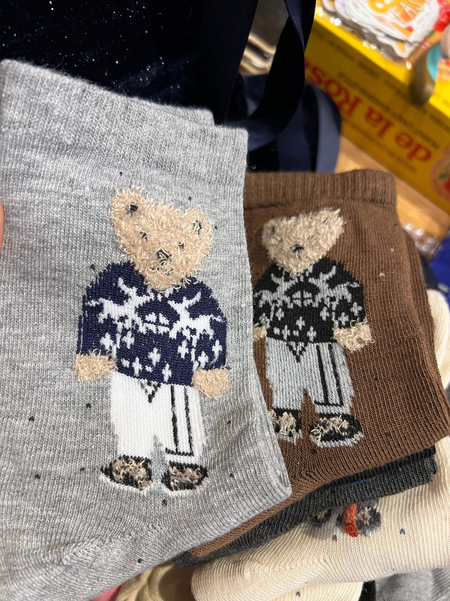 Fuzzy bear socks