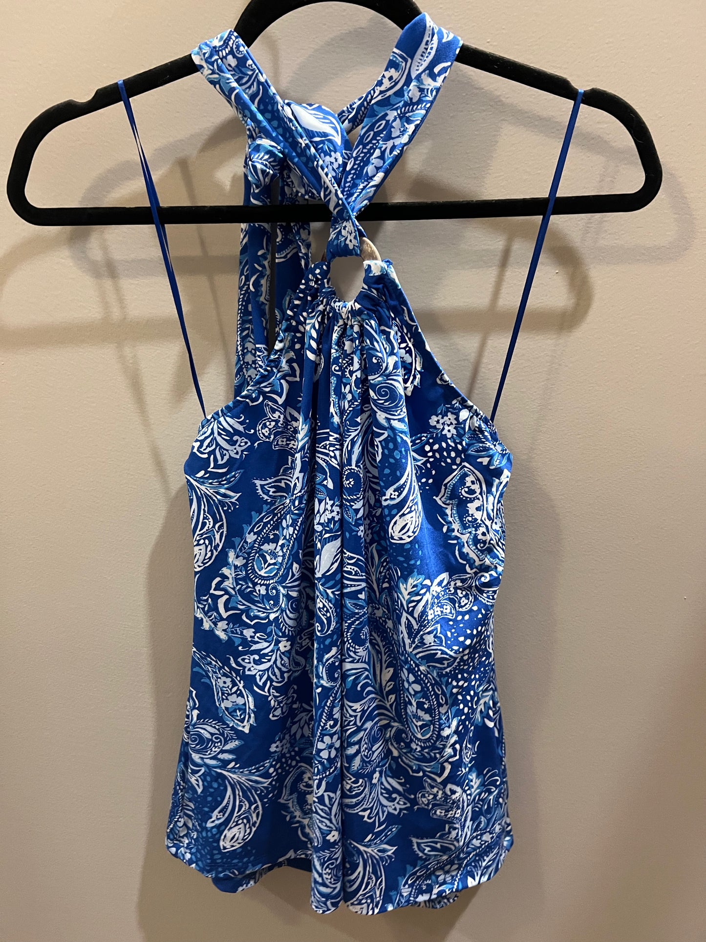 Halter top blue floral