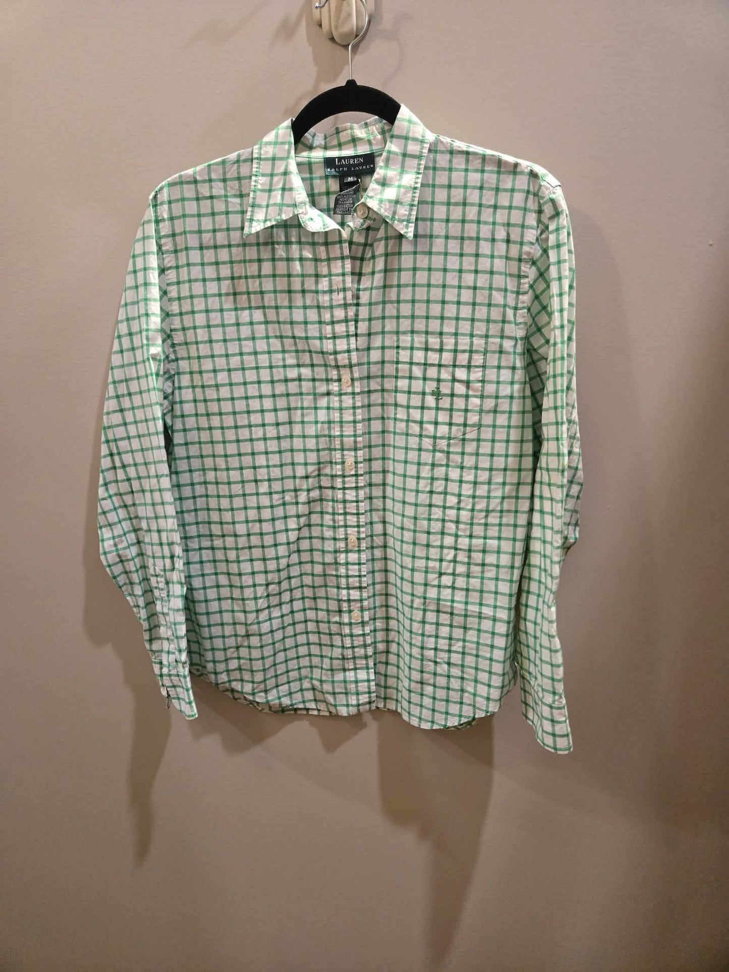 Ralph Lauren green checker button