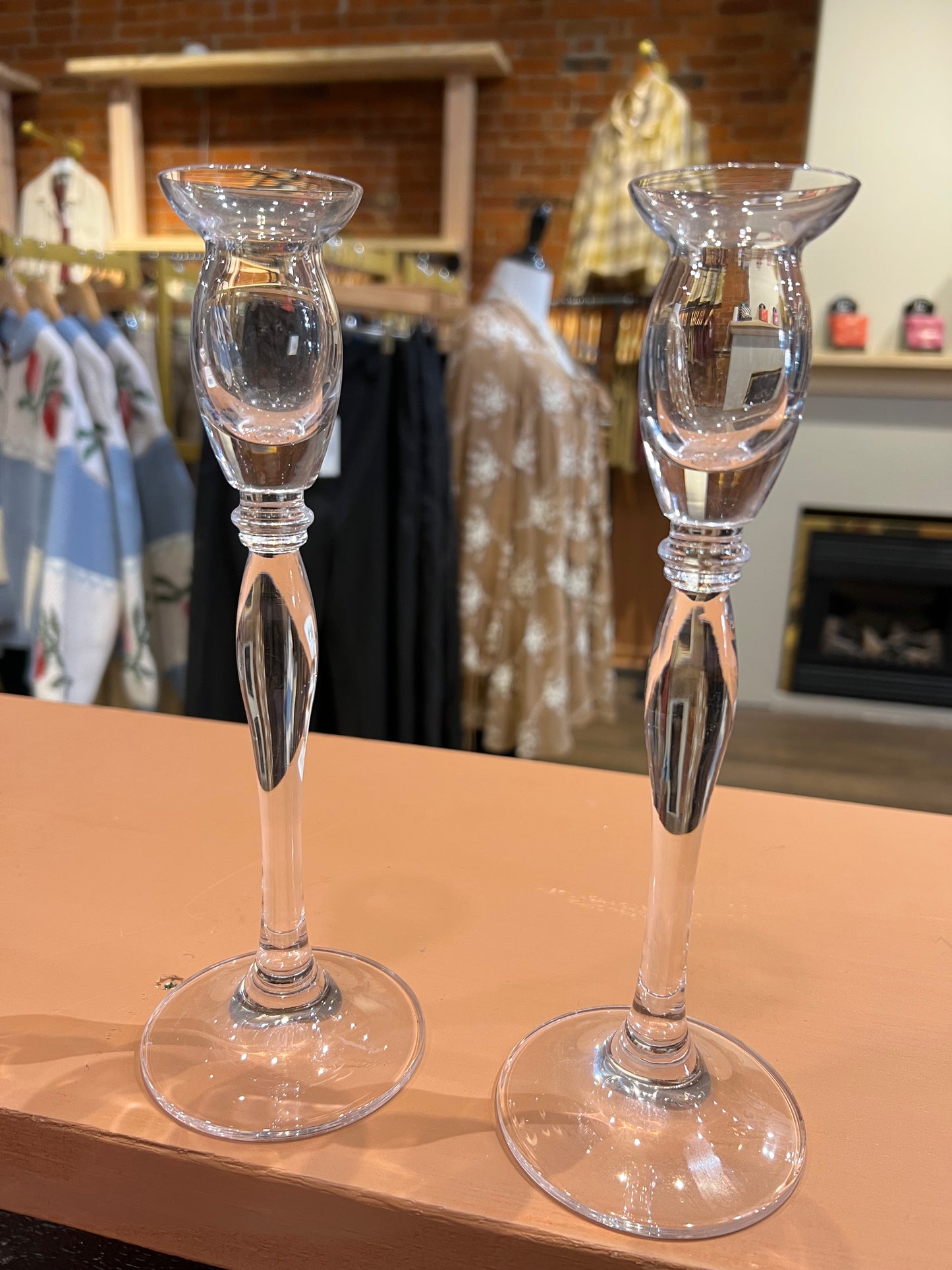 Glass candle holders