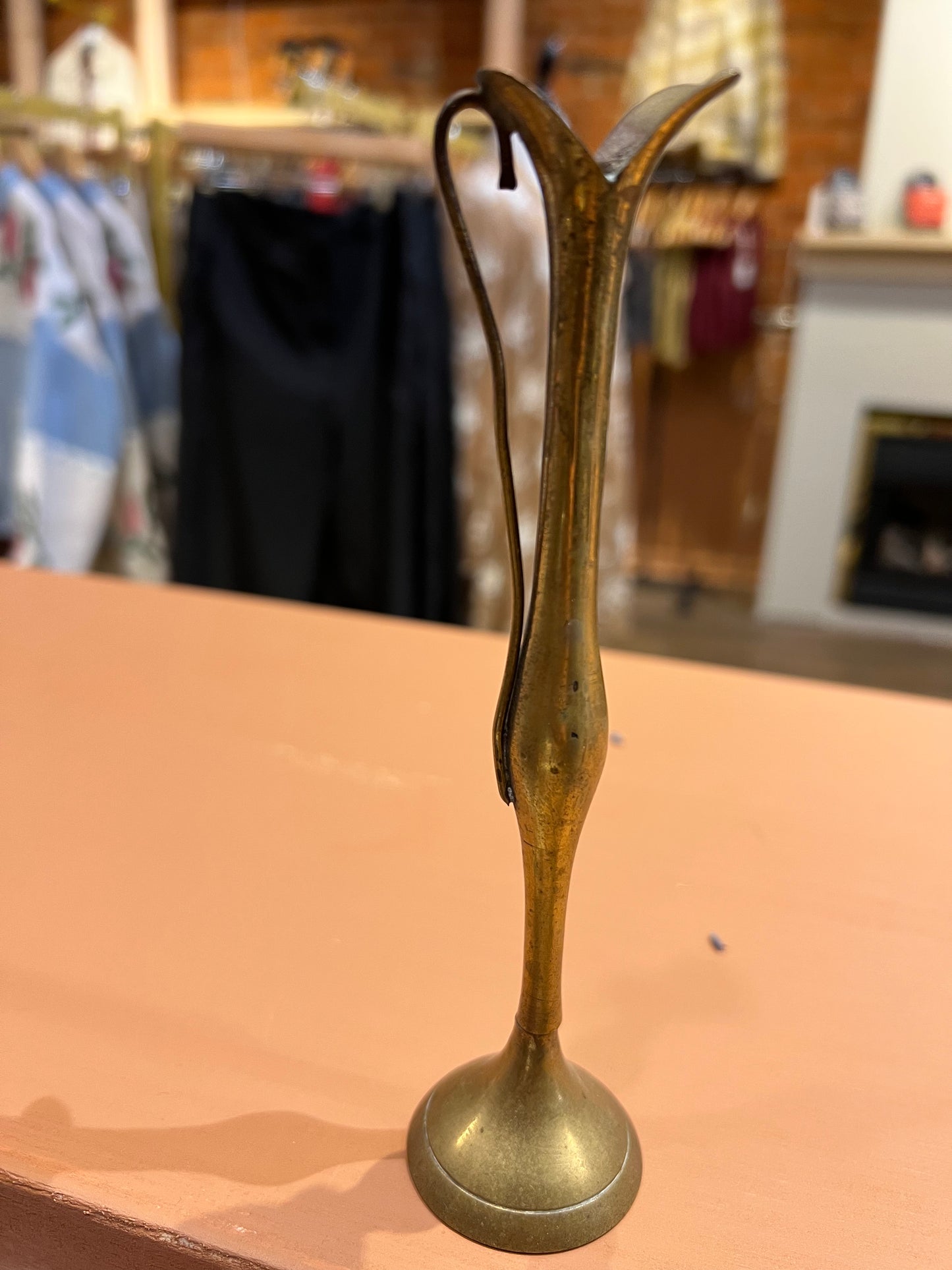 Vintage solid brass vase