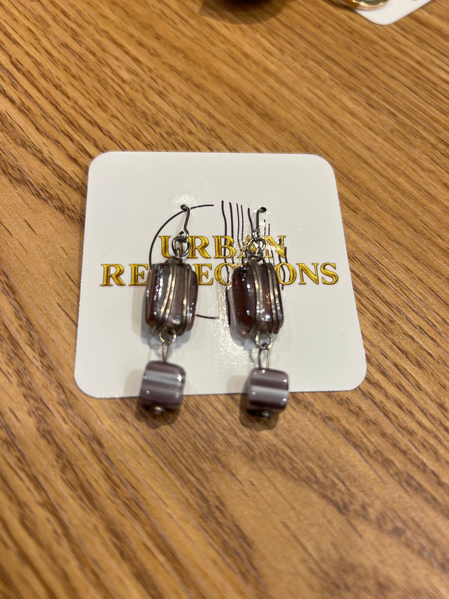 Handmade purple stone earrings