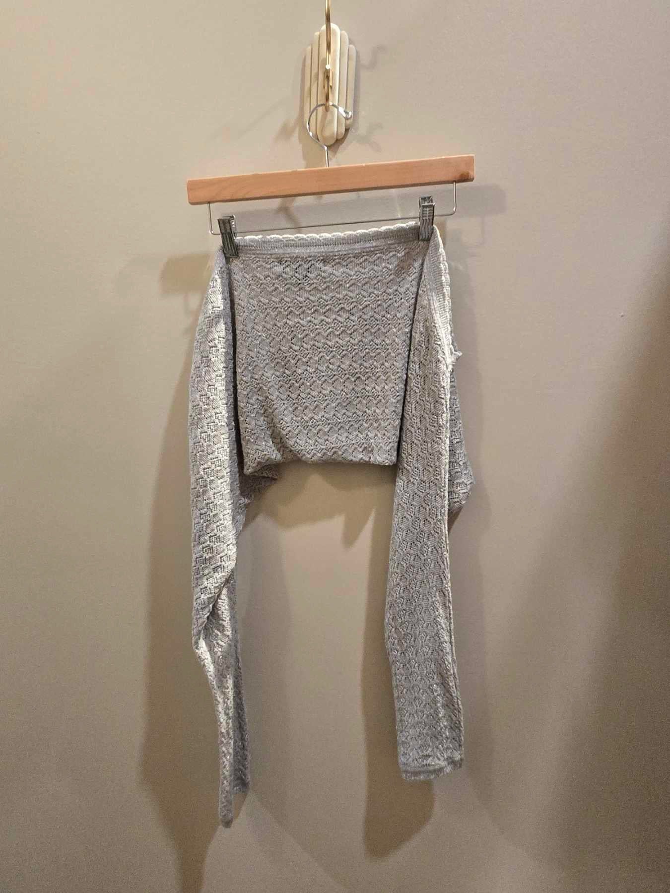 Silver shawl top