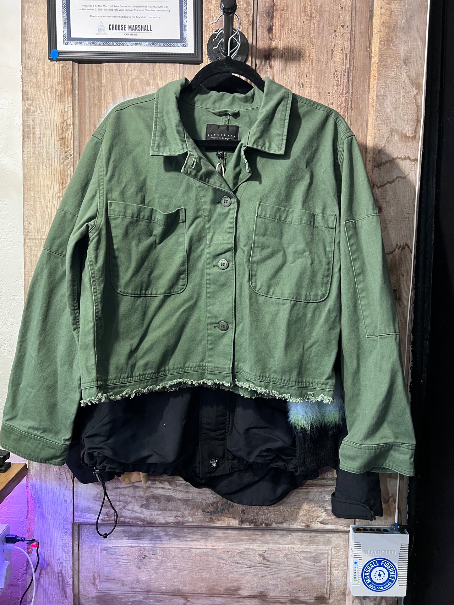 Green jean jacket 