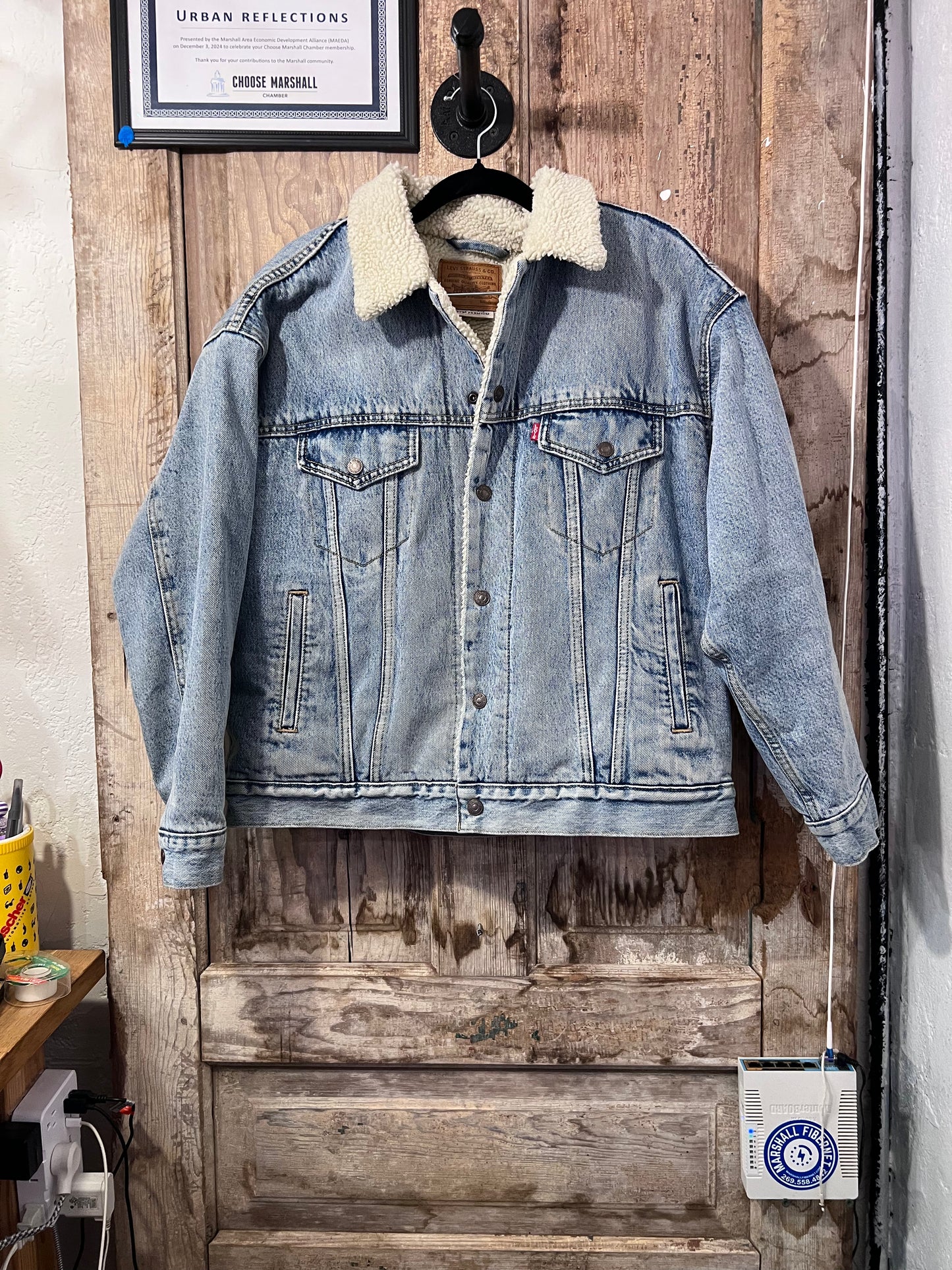 Levi’s fleece blind denim jacket