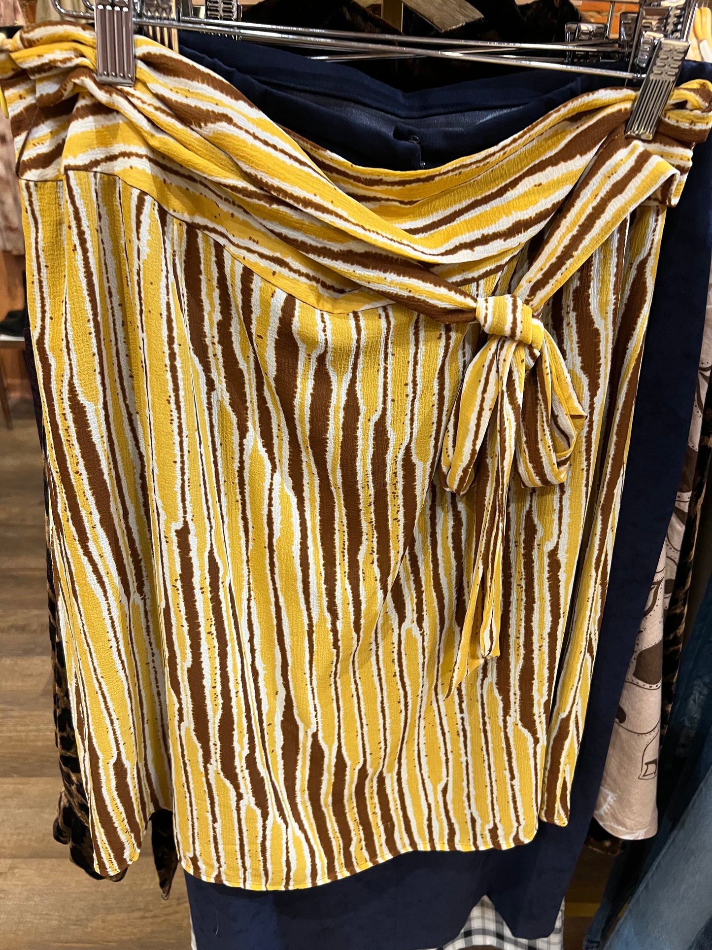 Mustard yellow brown skirt