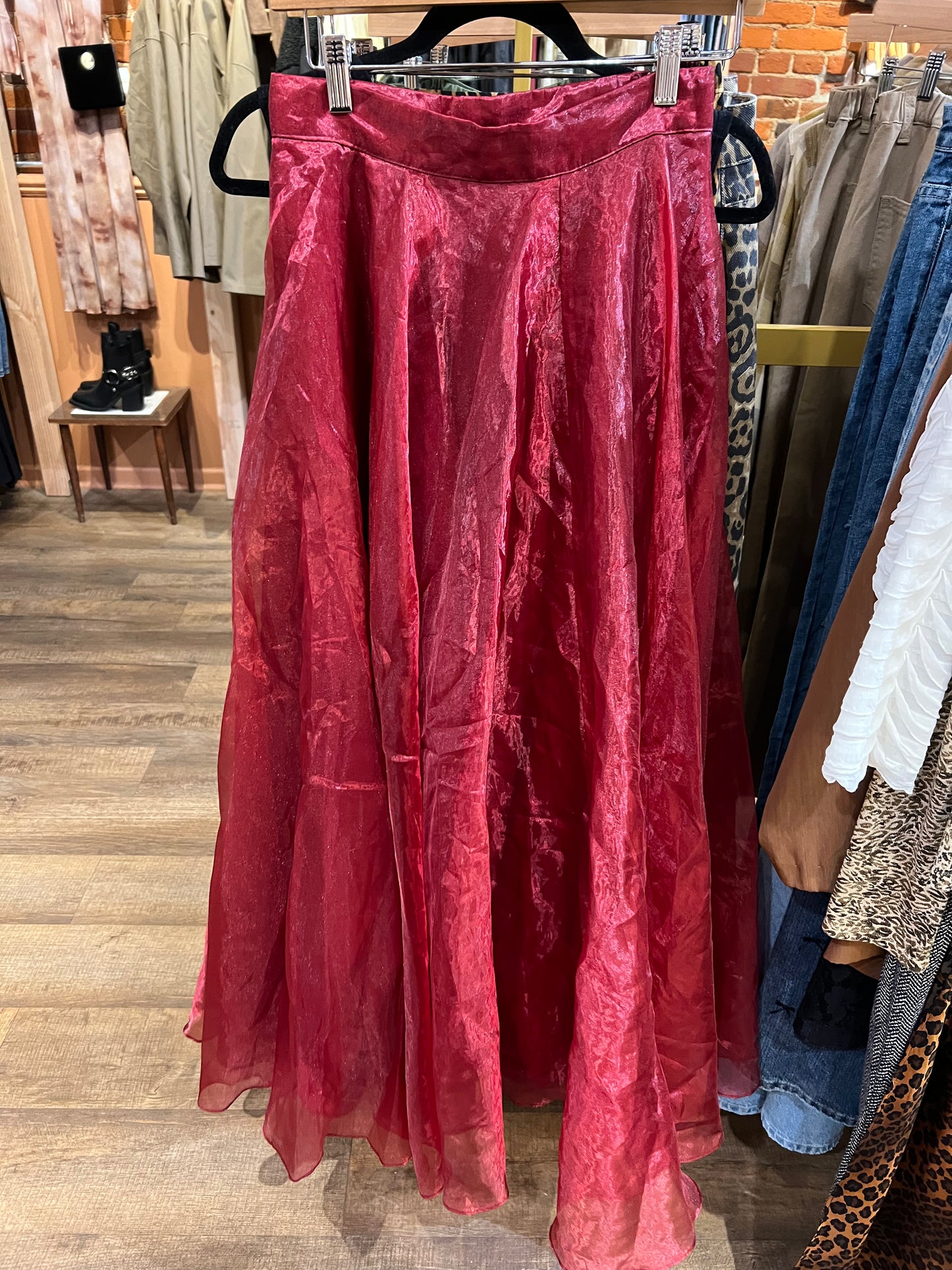 Burgundy maxi skirt