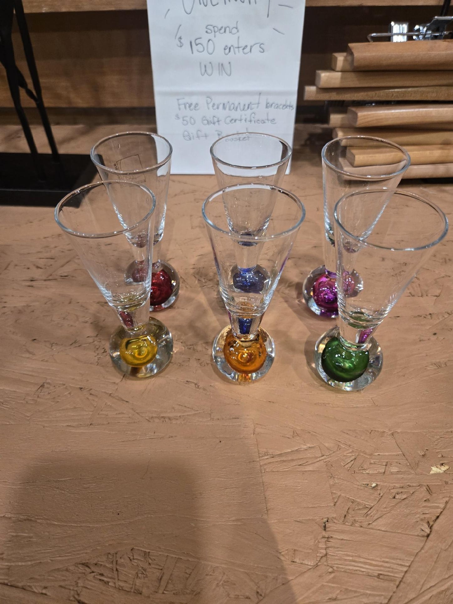 Set of 6 shit glasses