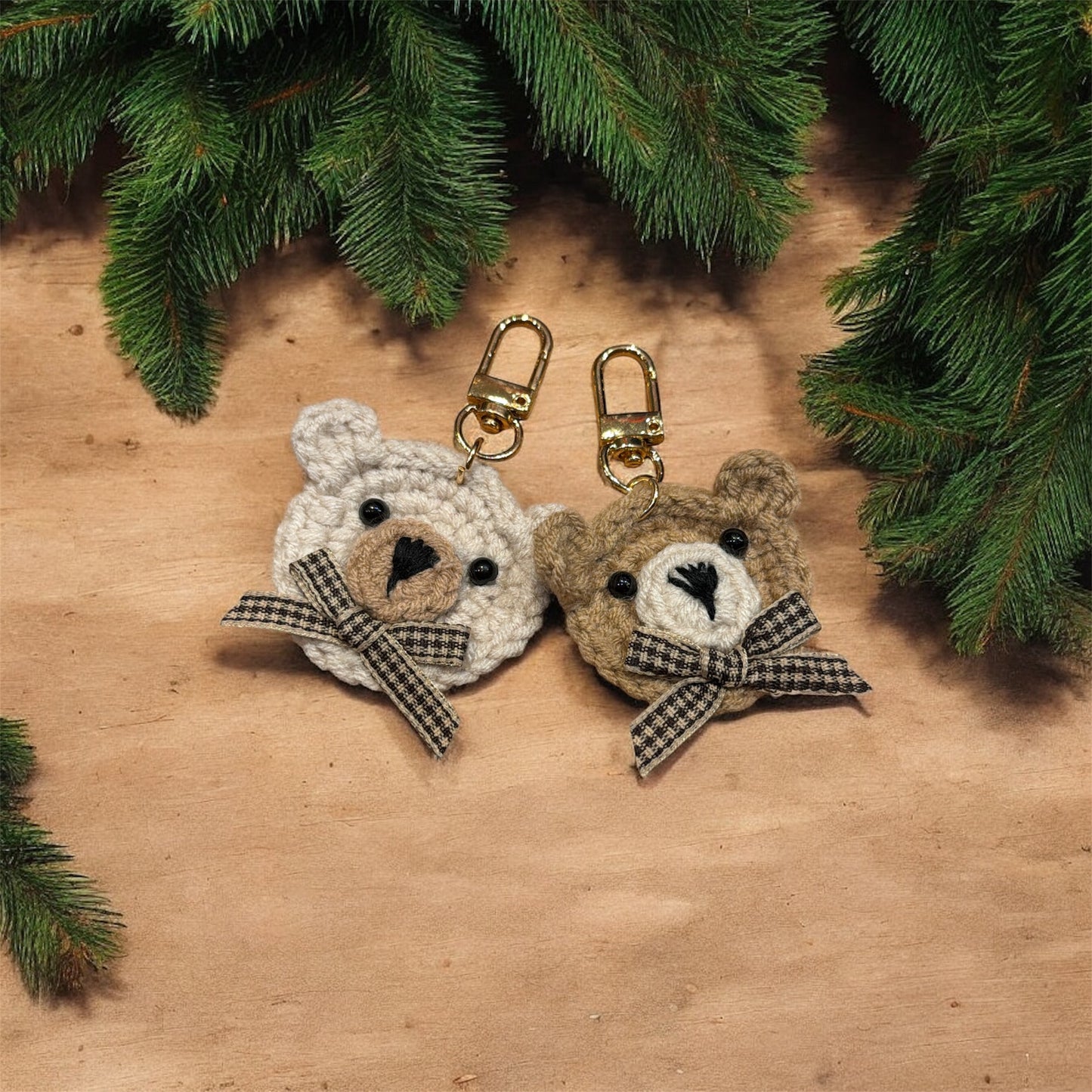 Crocheted Bear Keychain