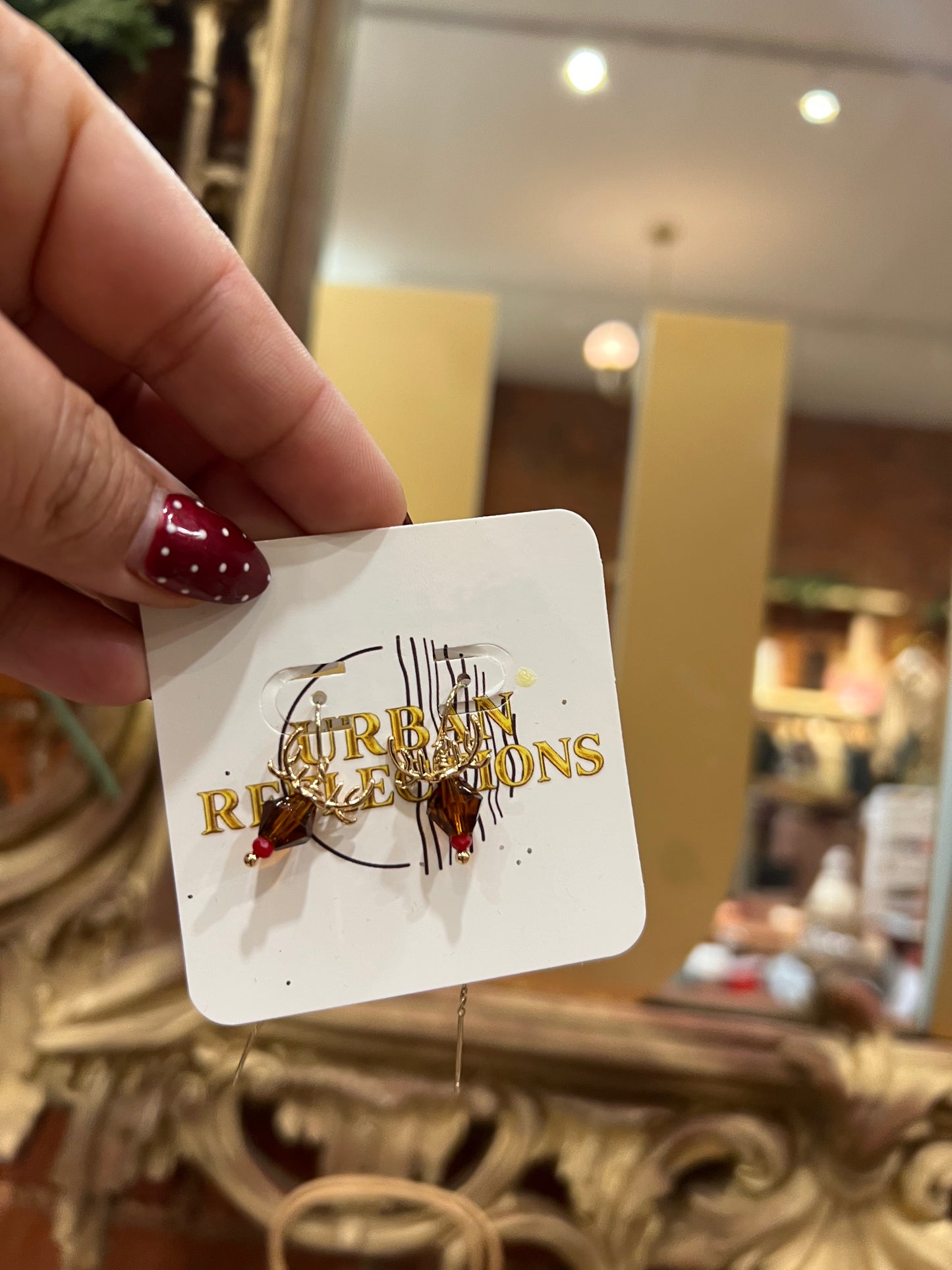 Crystal reindeer earrings