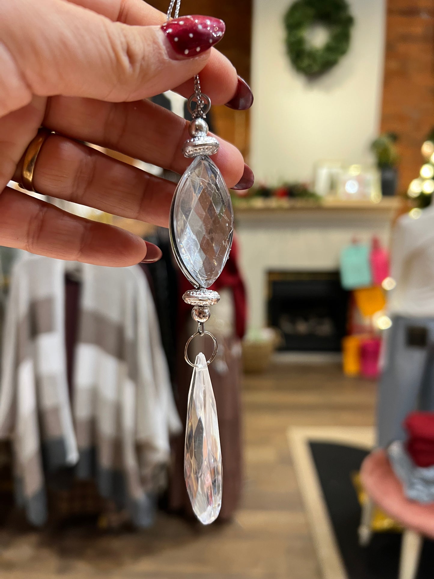 Faux crystal ornament