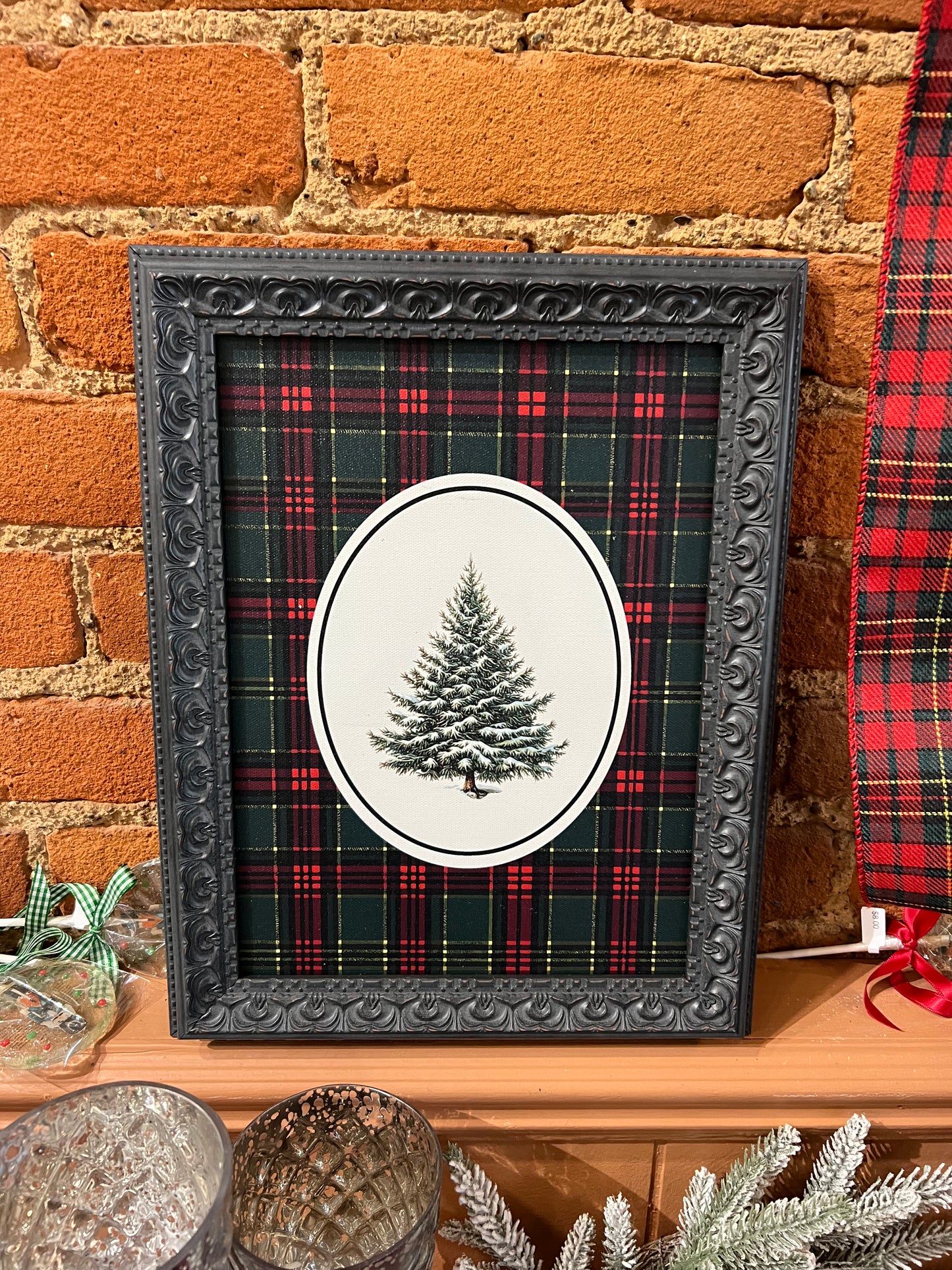 Plaid Christmas tree art