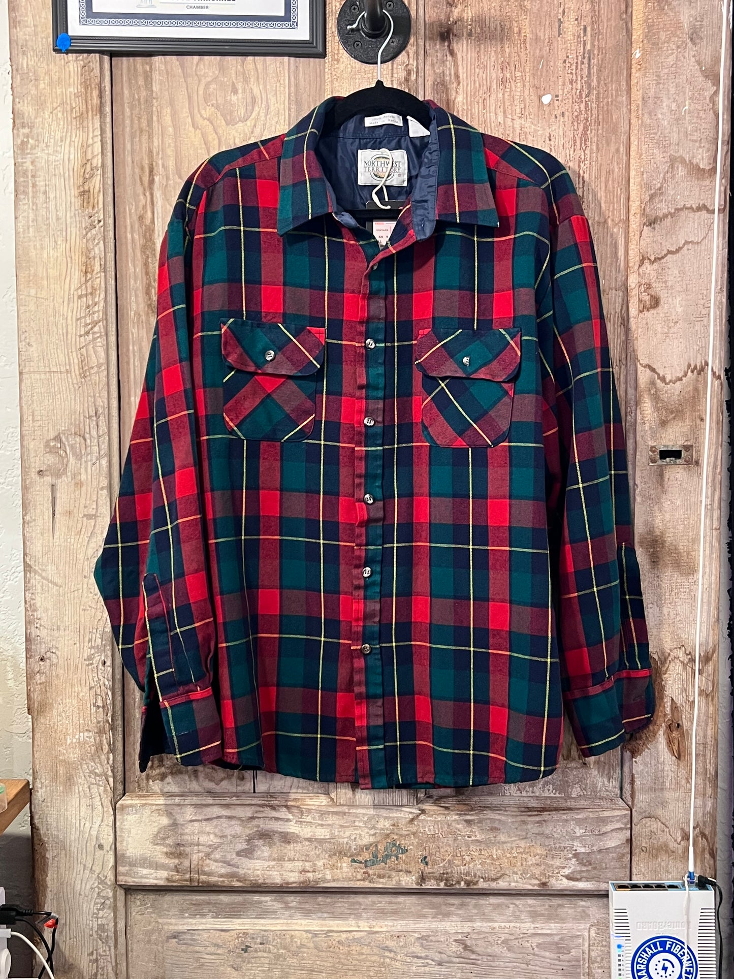 Plaid wool button up