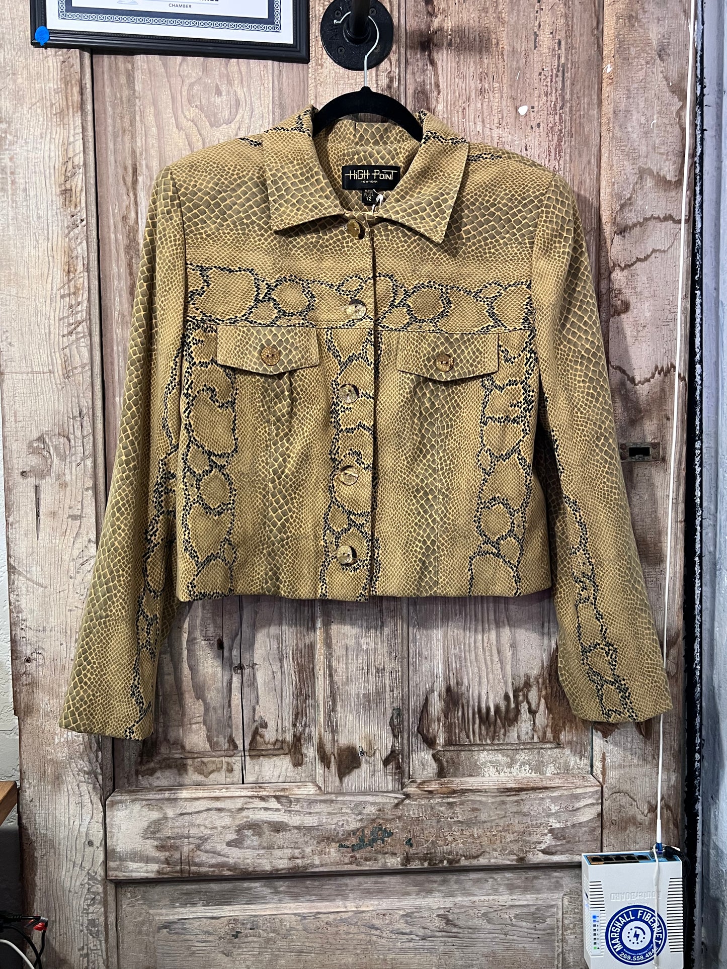 Animal print crop jacket