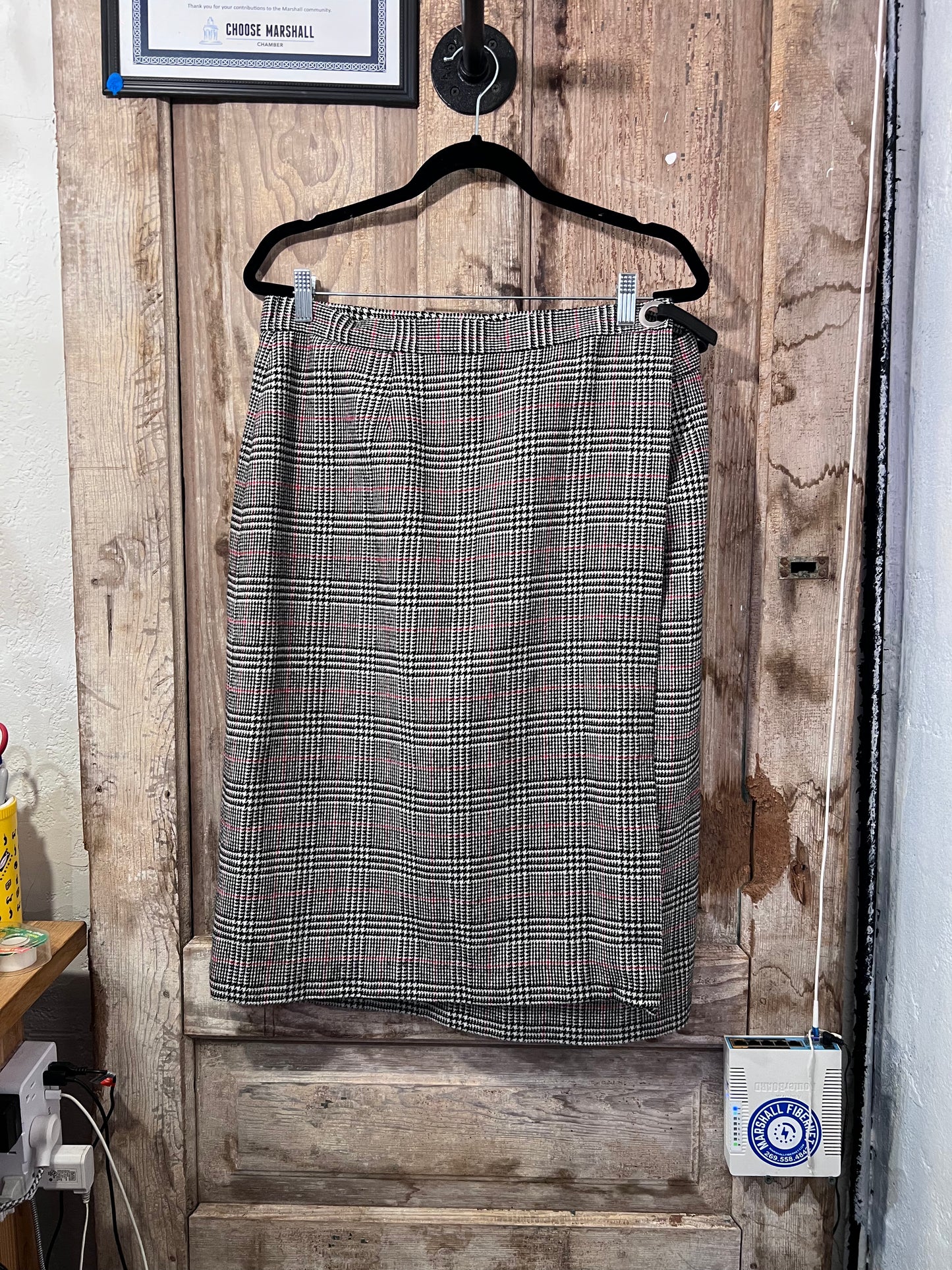 Plaid wool skirt