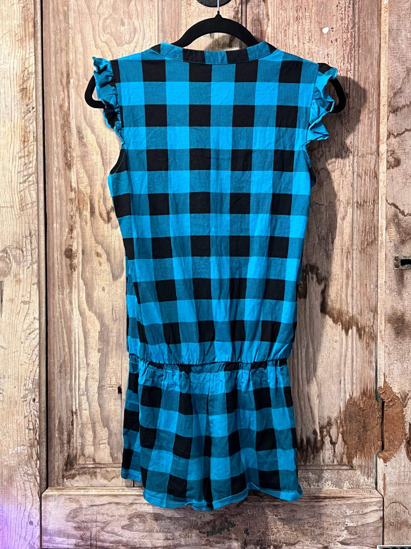 Y2K Joe Boxer Blue Plaid Romper