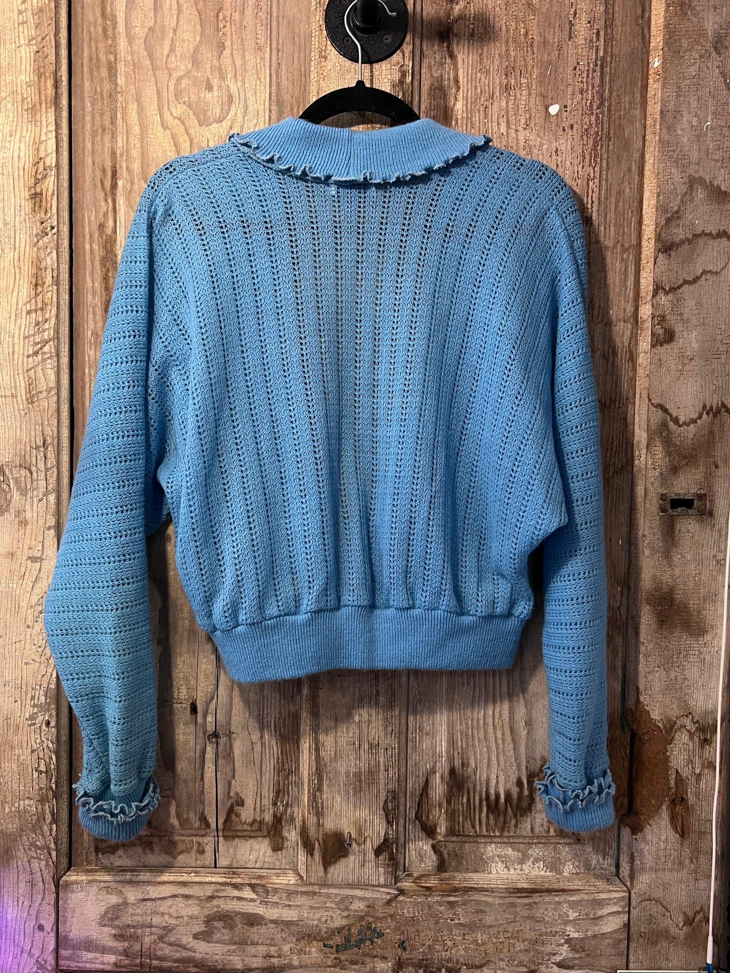 LILY OF FRANCE Baby Blue Knit Cardigan