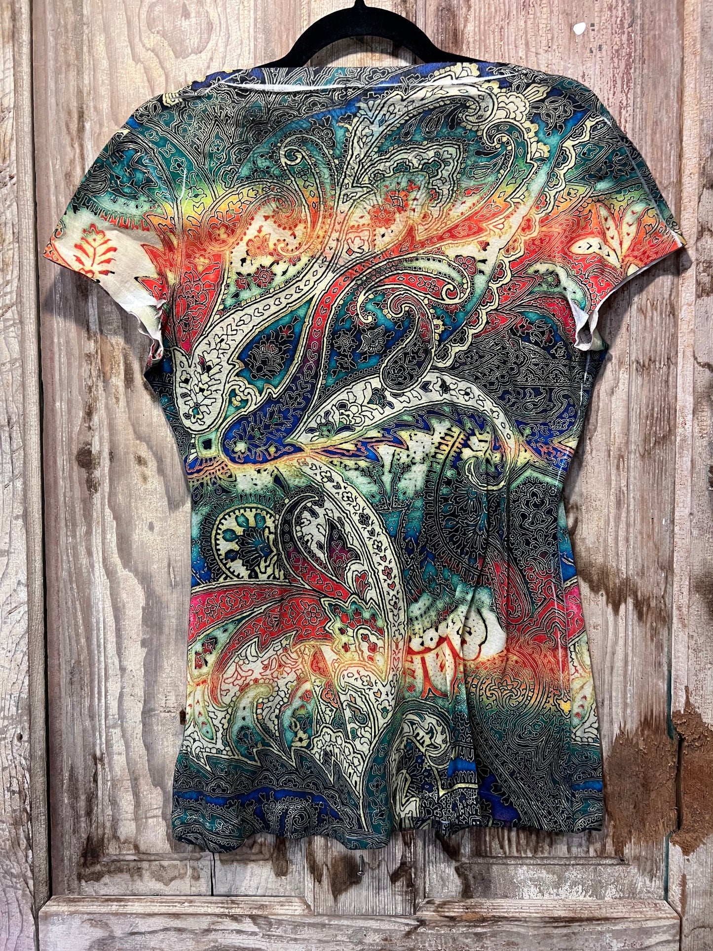 Y2K Self Esteem Colorful Paisley Print T-Shirt